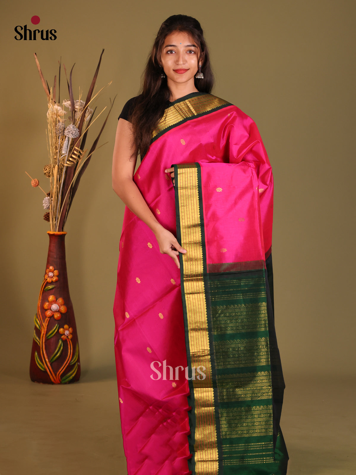 DGS31160 - Korvai-Small border Saree - Shop on Shrus.com
