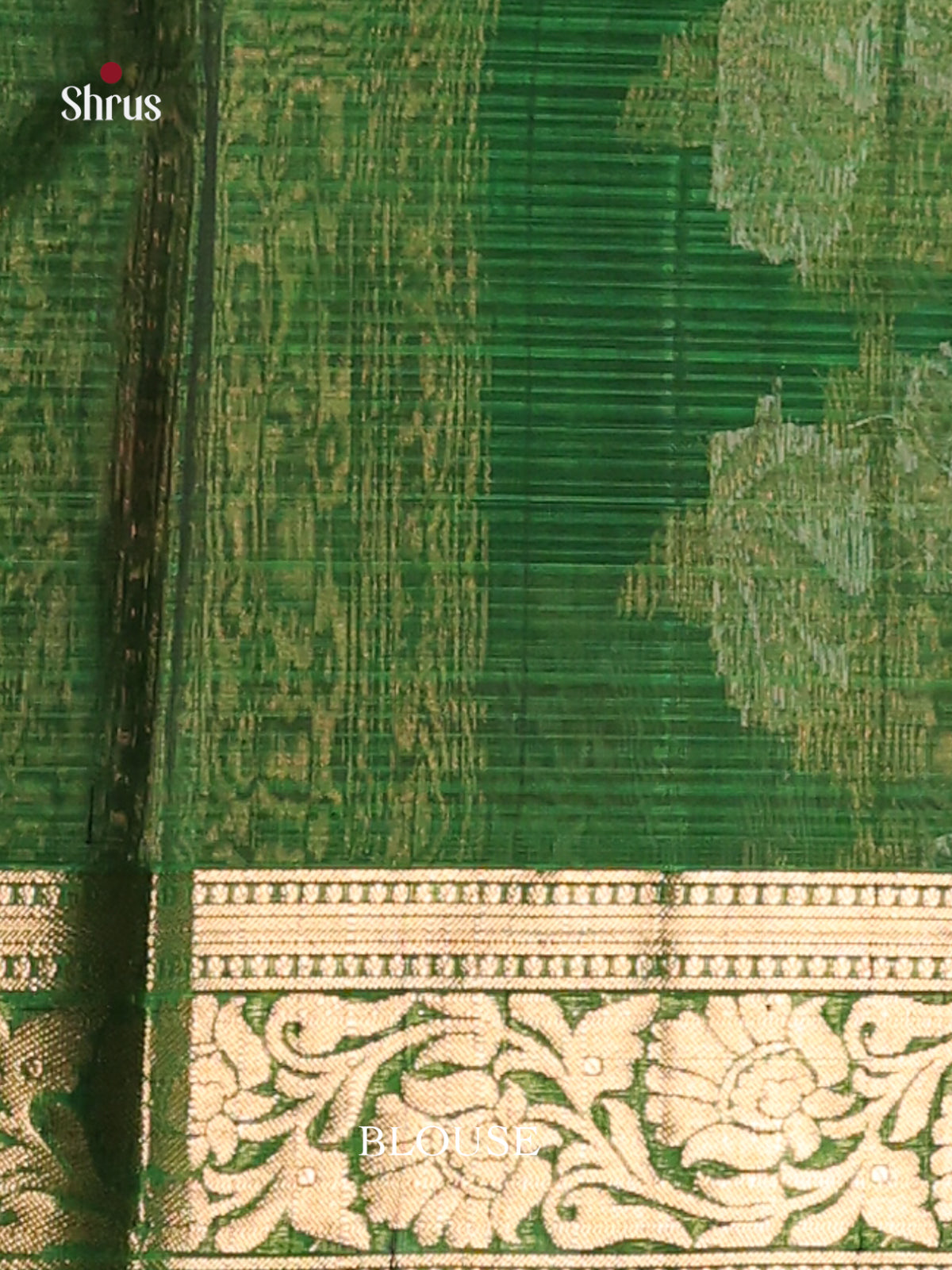 Blue & Green Silk Cotton Saree with rich zari border -1