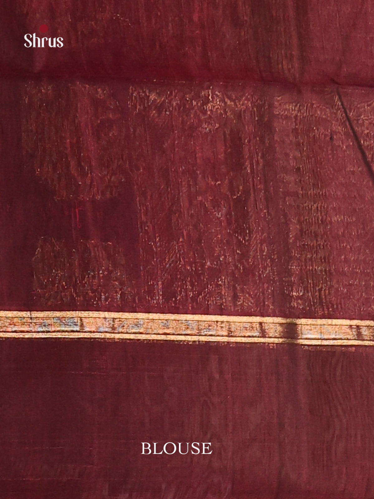 Brown &  Maroon Silk Cotton Saree with zari stripes, paisley motifs