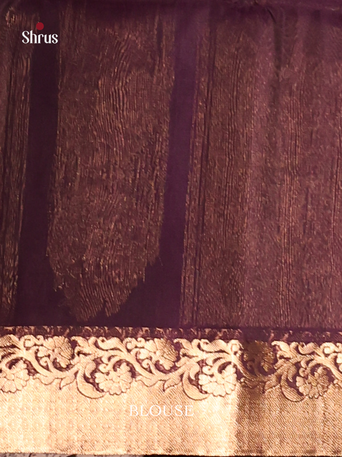 Beautiful Purple Silk Cotton Saree with gold zari floral buttas -1