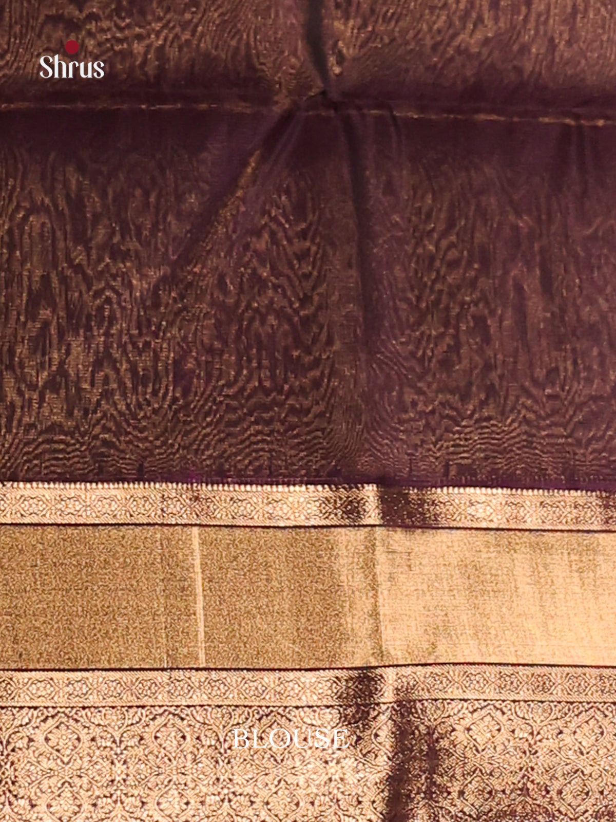 Grey & Violet Silk Cotton Saree with contrast zari brocade pallu - Shop on Shrus.com