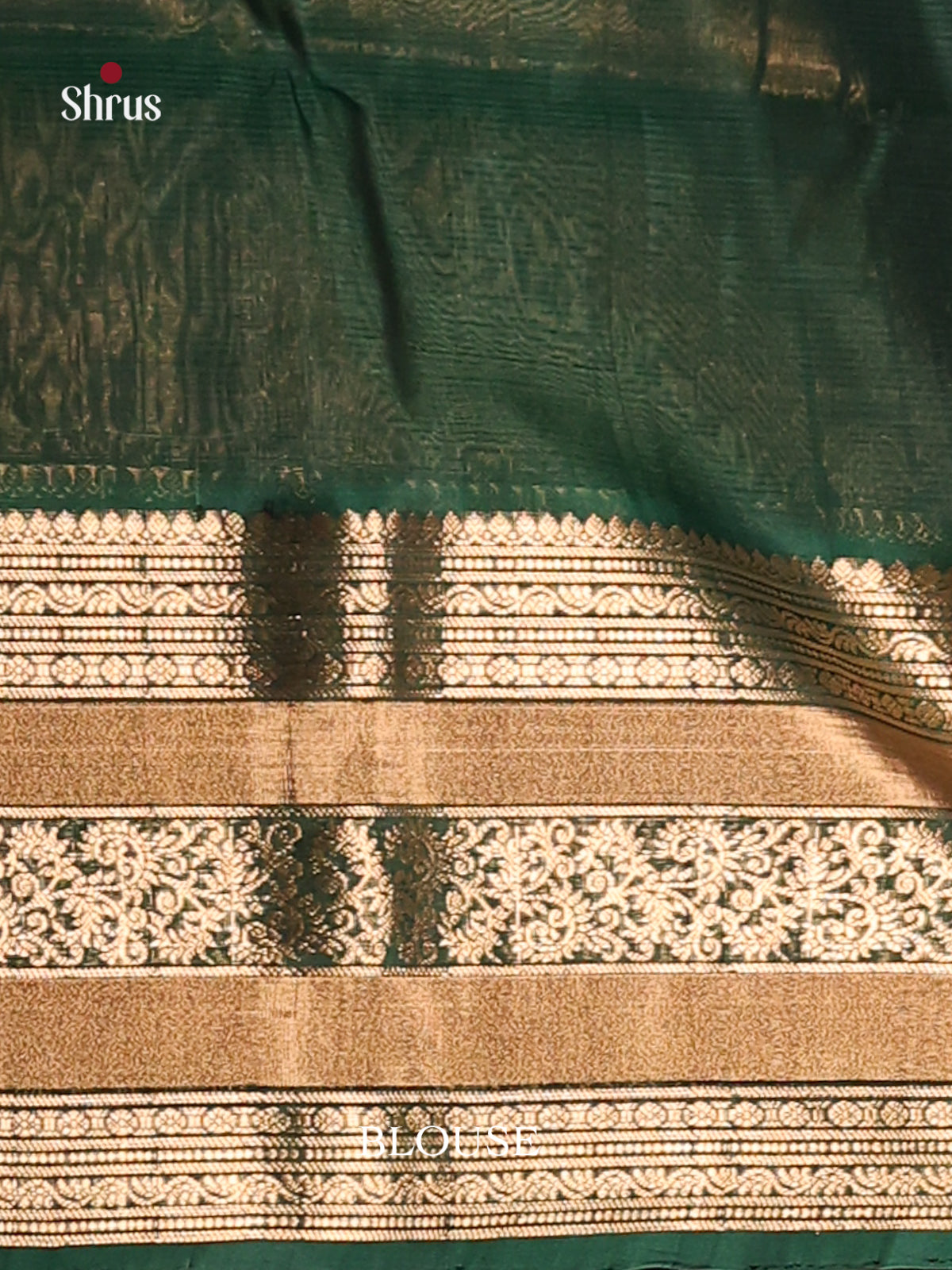 Violet & Green Silk Cotton Saree with gleams  zari  buttas - Shop on Shrus.com