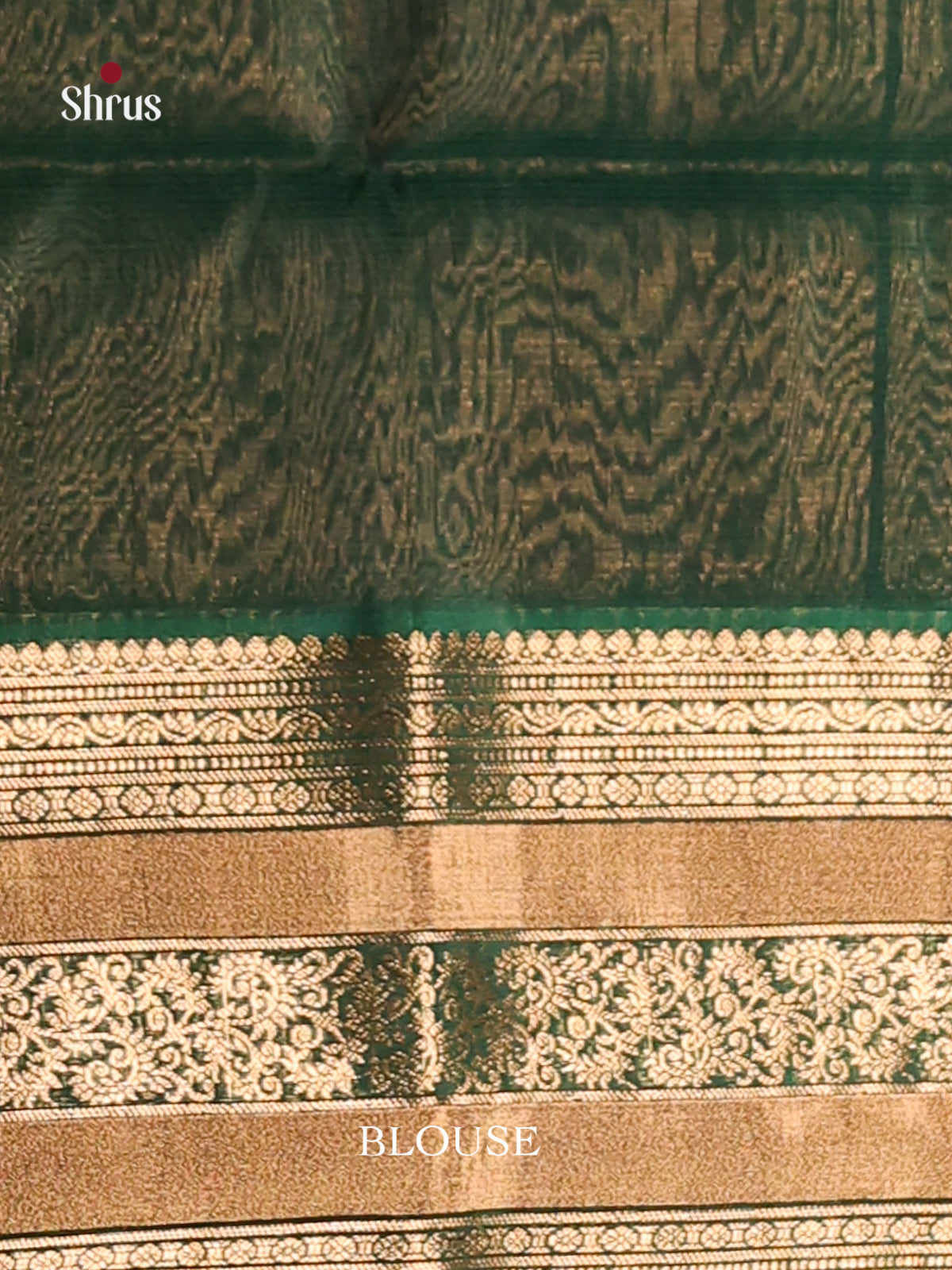 Paasi Green & Green Silk Cotton Saree with gold zari buttas - Shop on Shrus.com