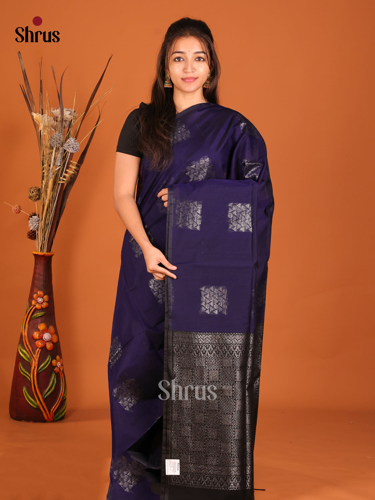 DHS02345 - Semi Silkcotton Saree - Shop on Shrus.com