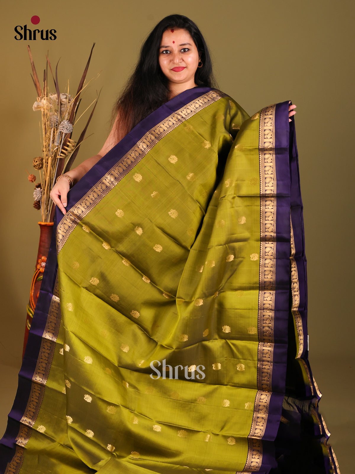 DHS04011 - Soft Silk  Saree - Shop on Shrus.com
