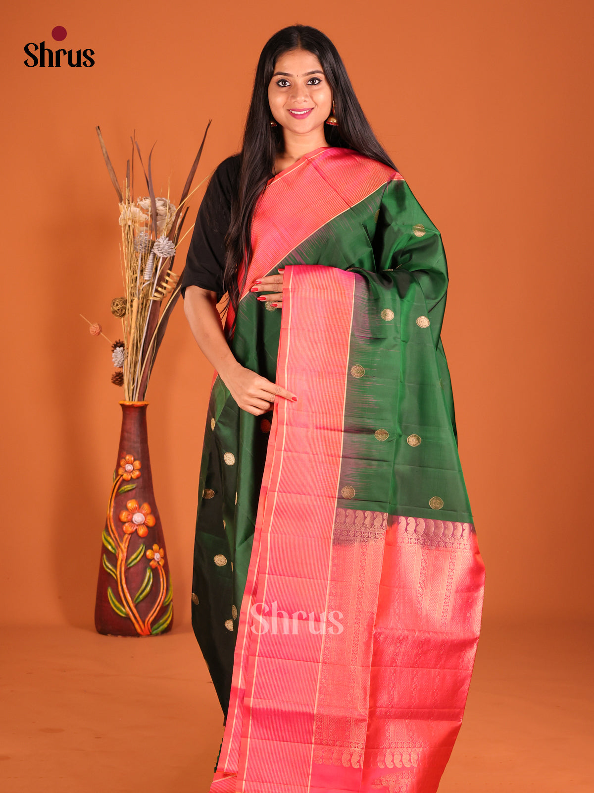 DHS04031 - Soft Silk  Saree - Shop on Shrus.com