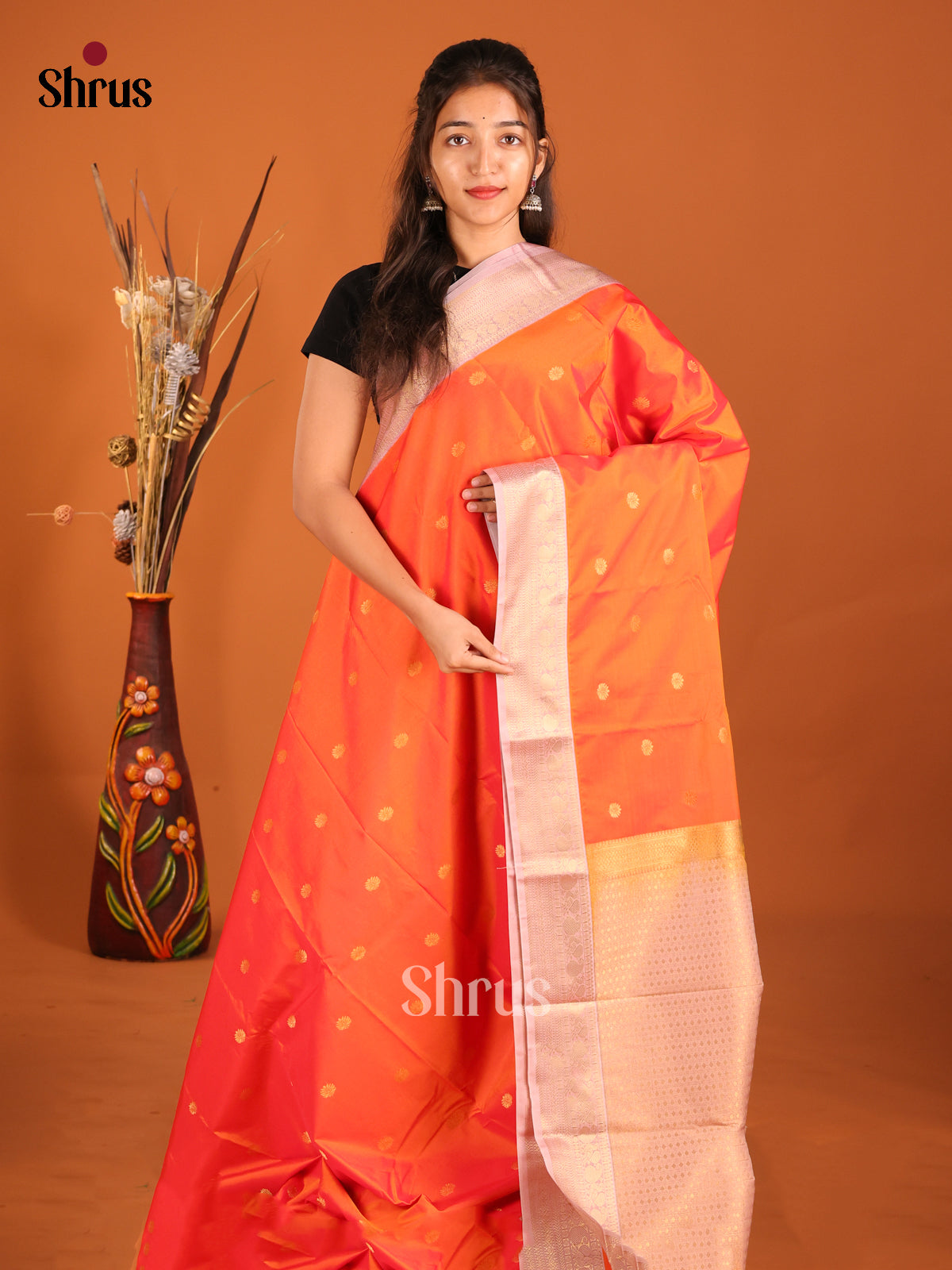 DHS04088 - Semi Kanchipuram Saree - Shop on Shrus.com