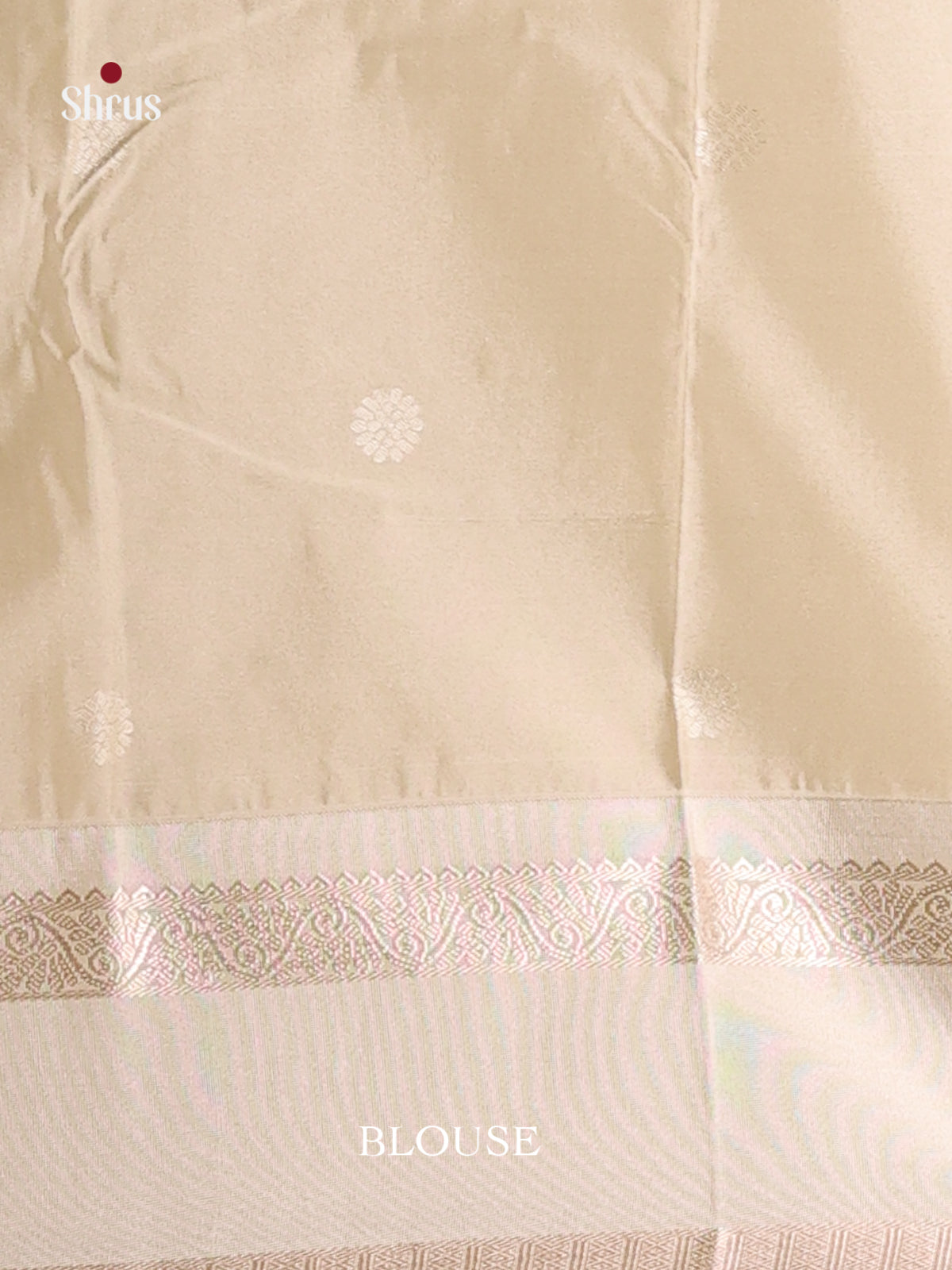 Lavender & Cream - Semi Kanchipuram Saree - Shop on Shrus.com