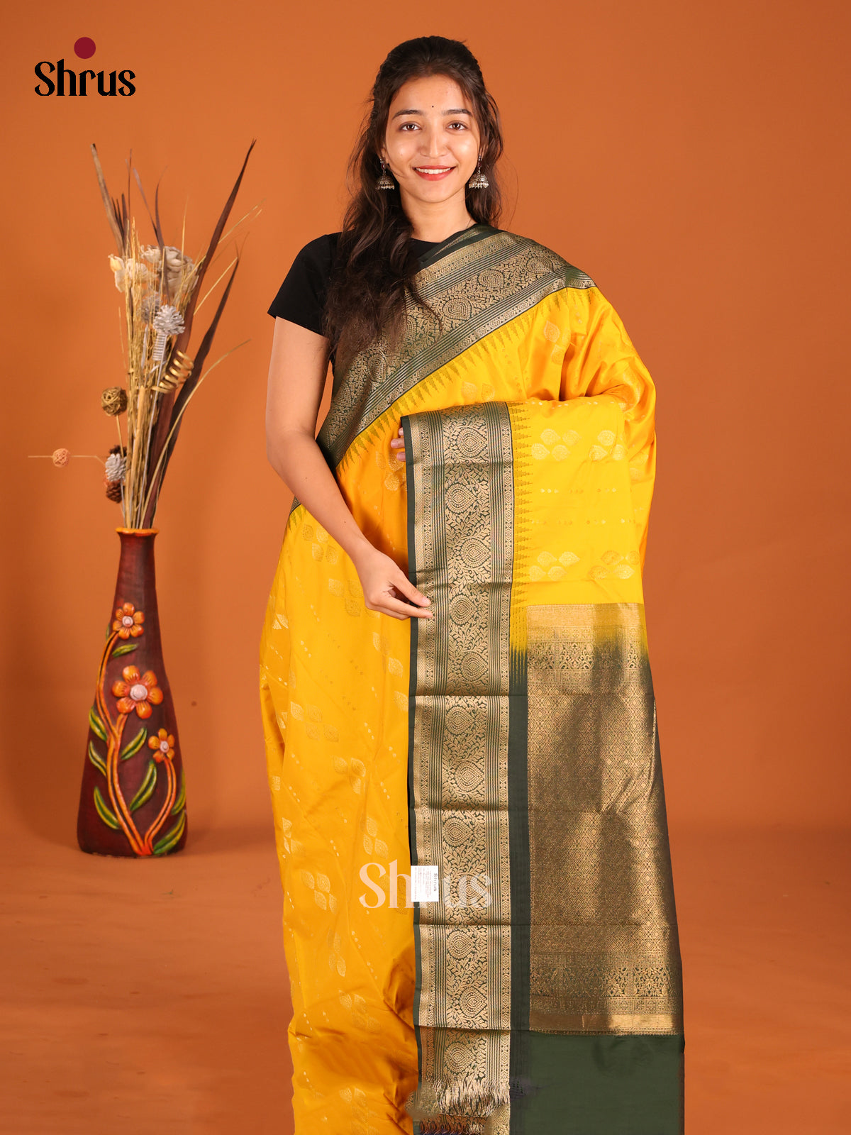 DHS04157 - Semi Kanchipuram Saree - Shop on Shrus.com