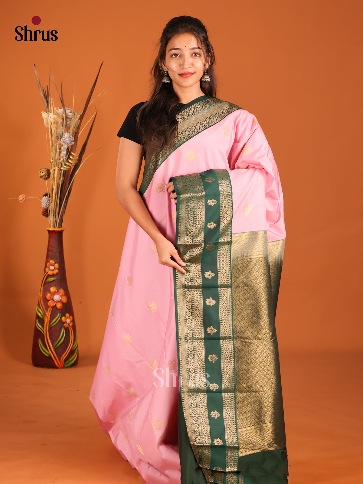 DHS04189 - Semi Kanchipuram Saree - Shop on Shrus.com