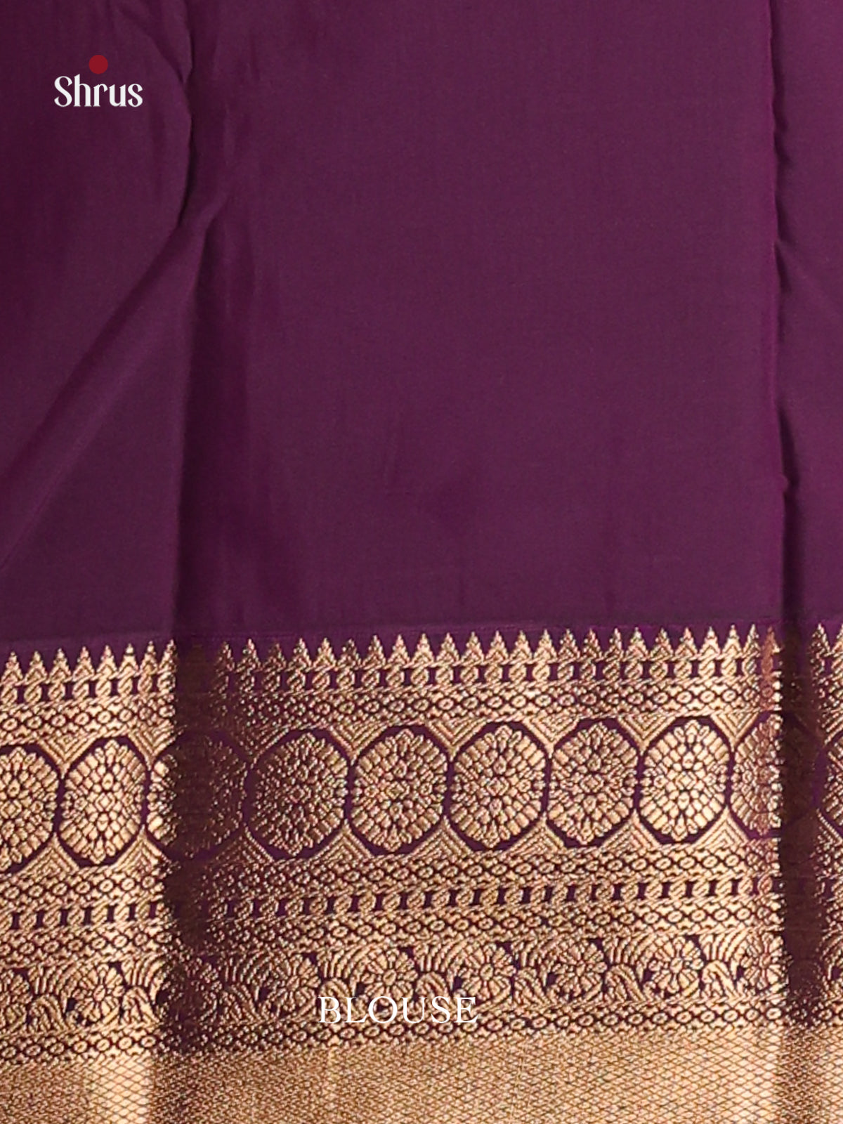 Cream & Violet - Semi Kanchipuram Saree - Shop on Shrus.com