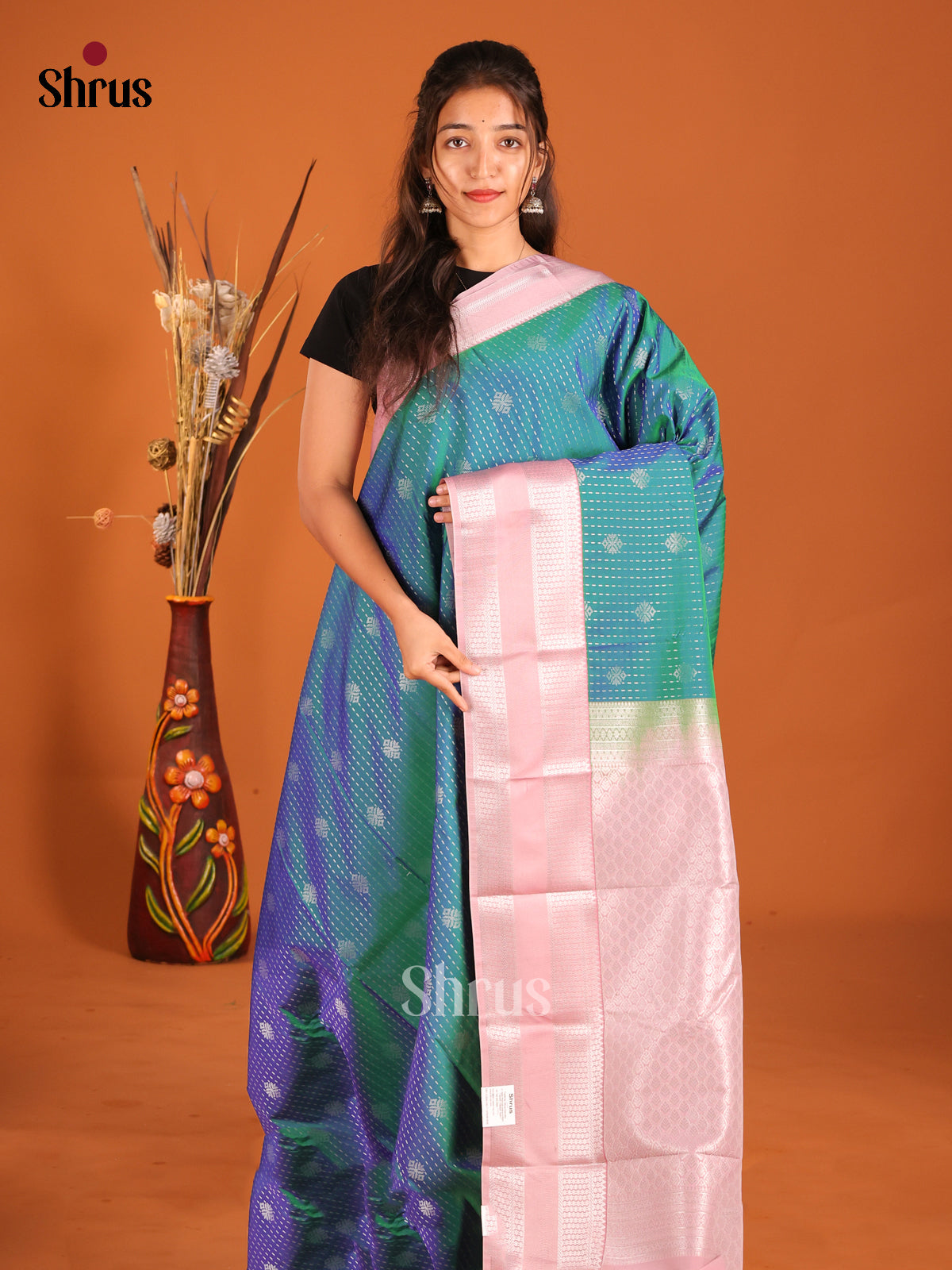 DHS04207 - Semi Kanchipuram Saree - Shop on Shrus.com