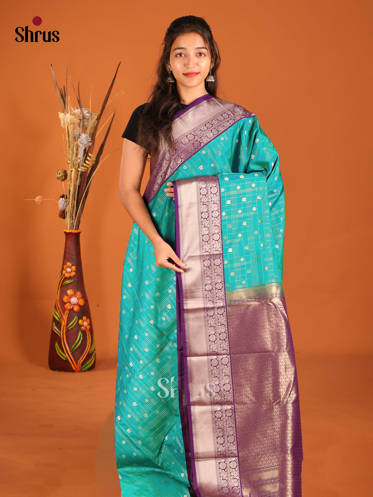 DHS04241 - Semi Kanchipuram Saree - Shop on Shrus.com