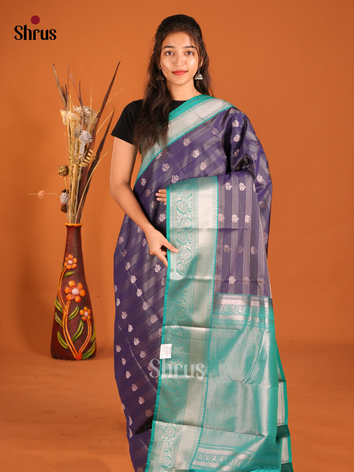 Blue & Green- Semi Kanchipuram Saree