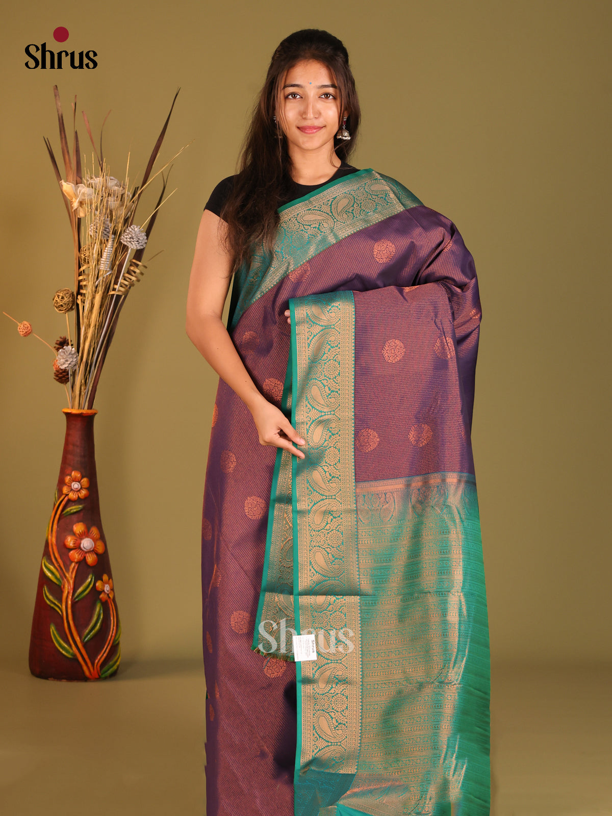 Blue & Green - Semi Kanchipuram Saree