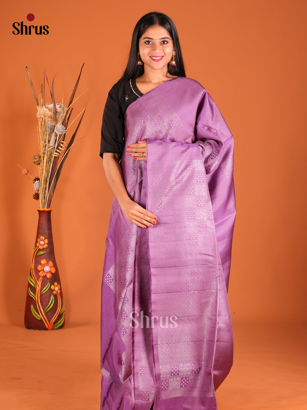 DHS04365 - Soft Silk Saree - Shop on Shrus.com