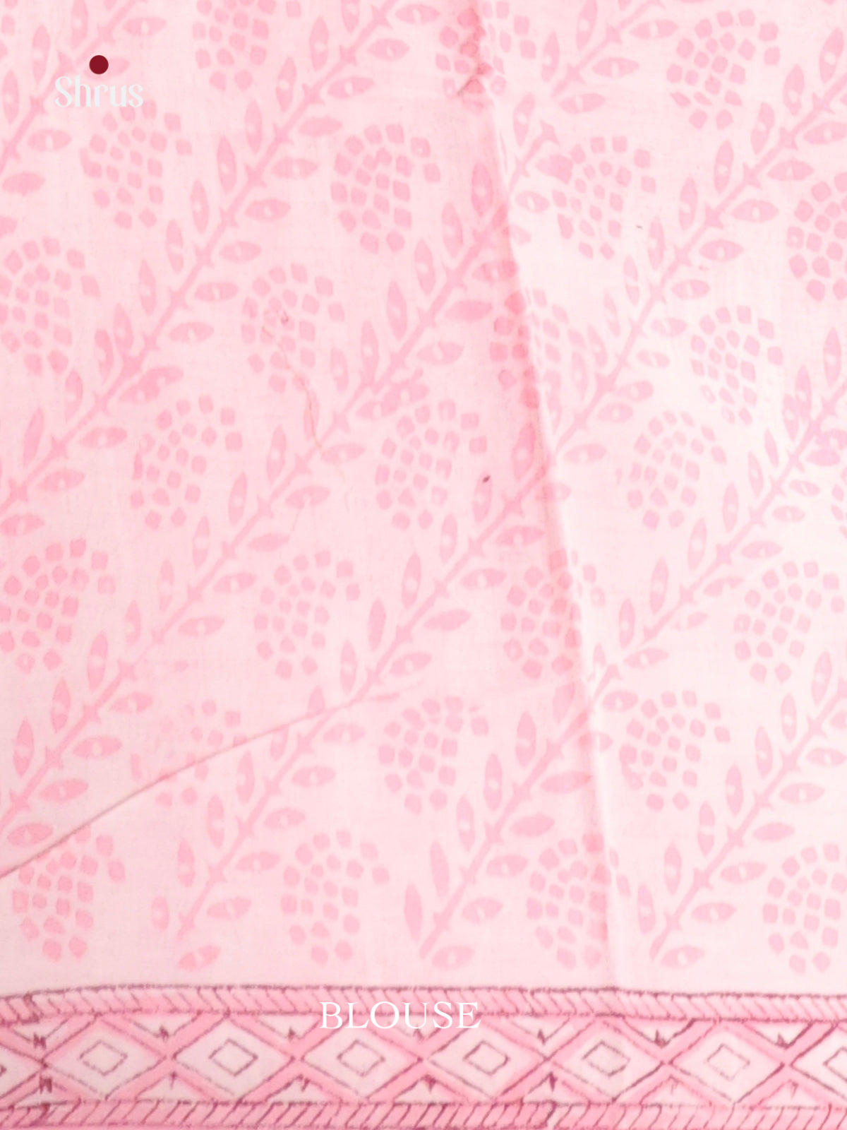Pink  - Jaipur cotton Saree - Shop on Shrus.com