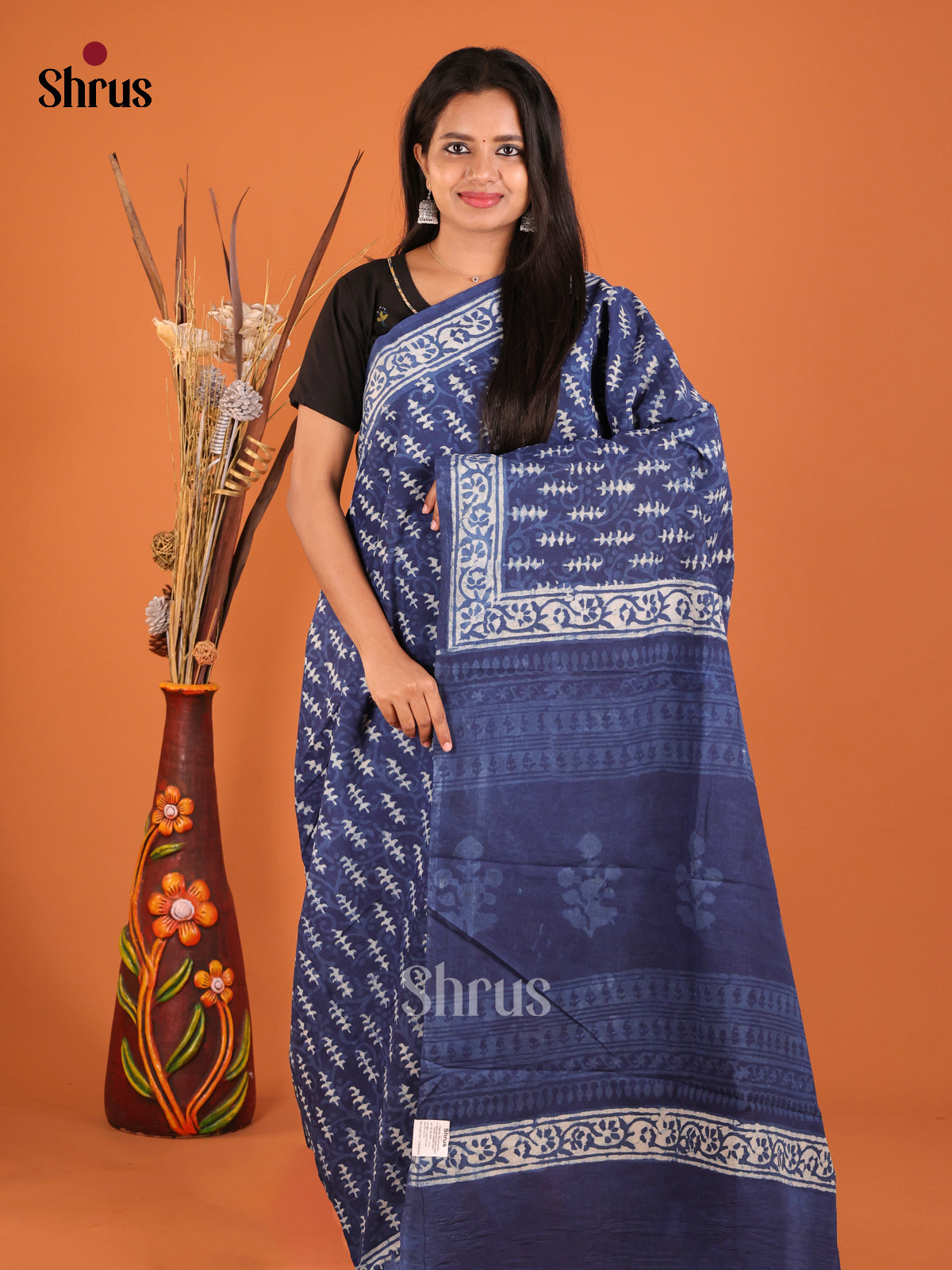 blue - Jaipur cotton Saree