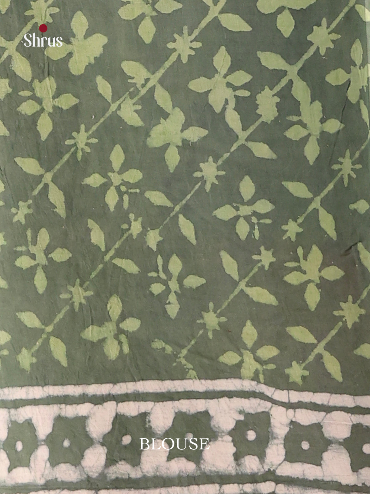 Green & Cream - Jaipur cotton Saree - Shop on Shrus.com