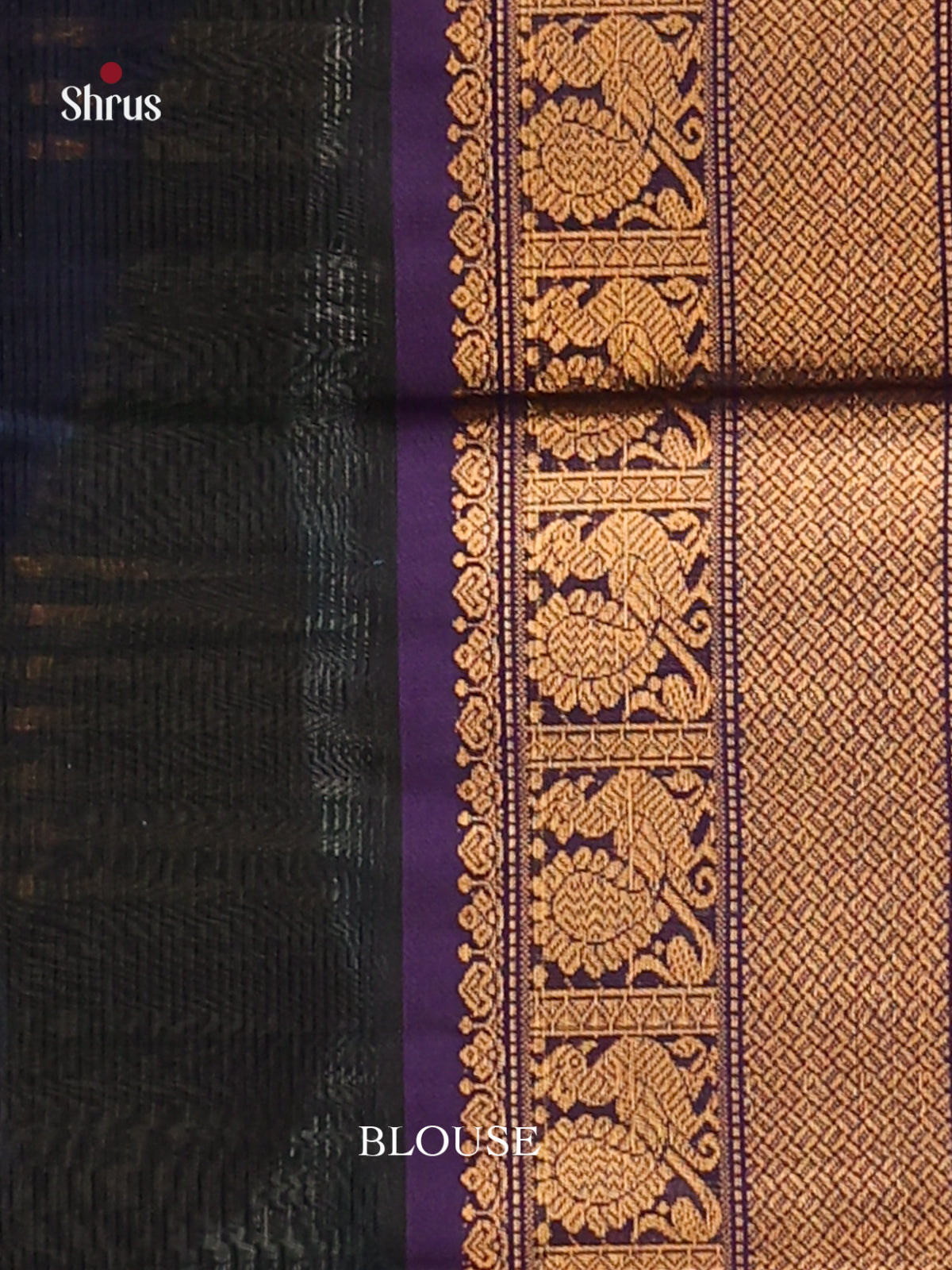 Peachish Pink & Blue Silk Cotton Korvai-Big border Saree -2