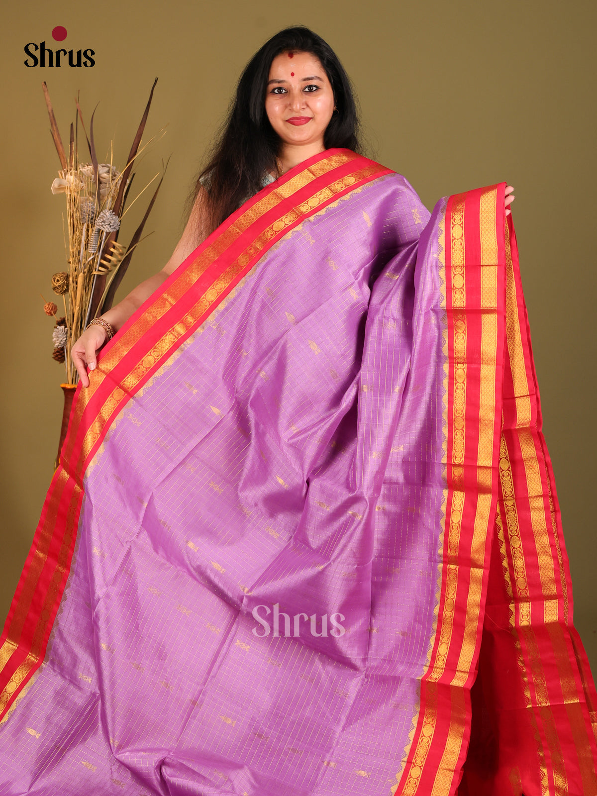 DHS04523 - Korvai-kattams Saree - Shop on Shrus.com