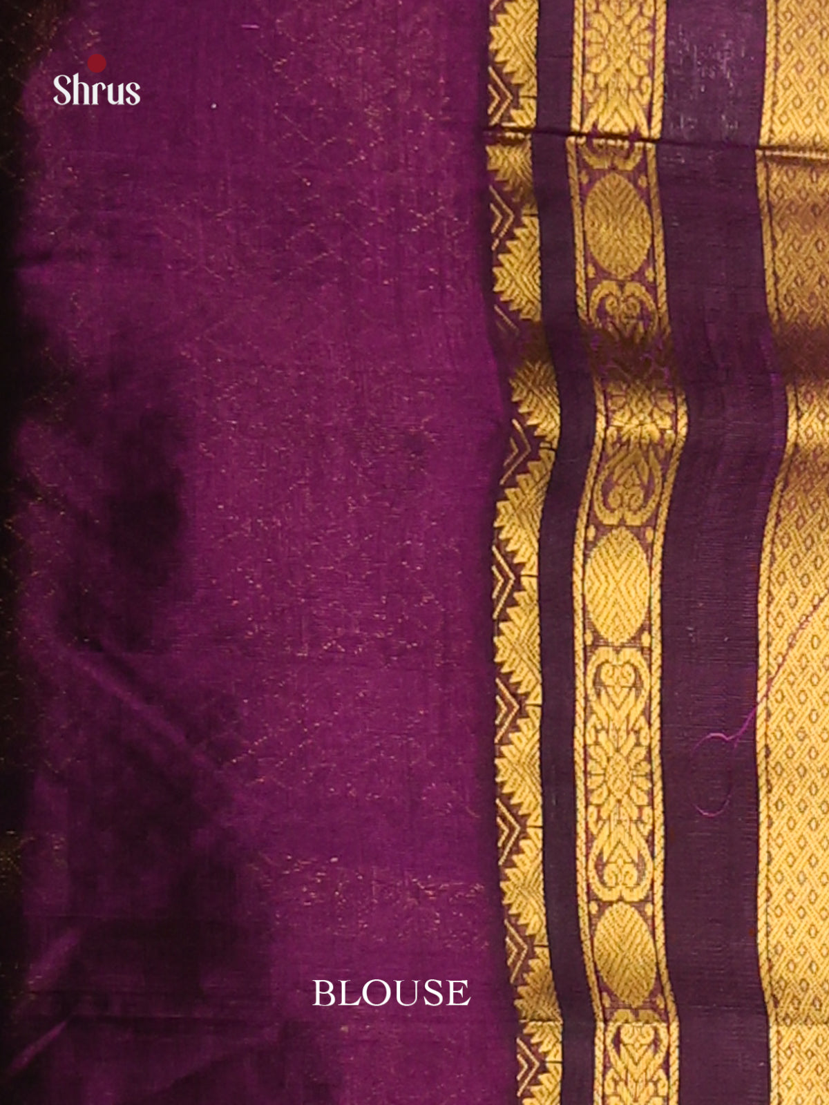 Cream & Violet Silk Cotton Korvai-kattams Saree - Shop on Shrus.com