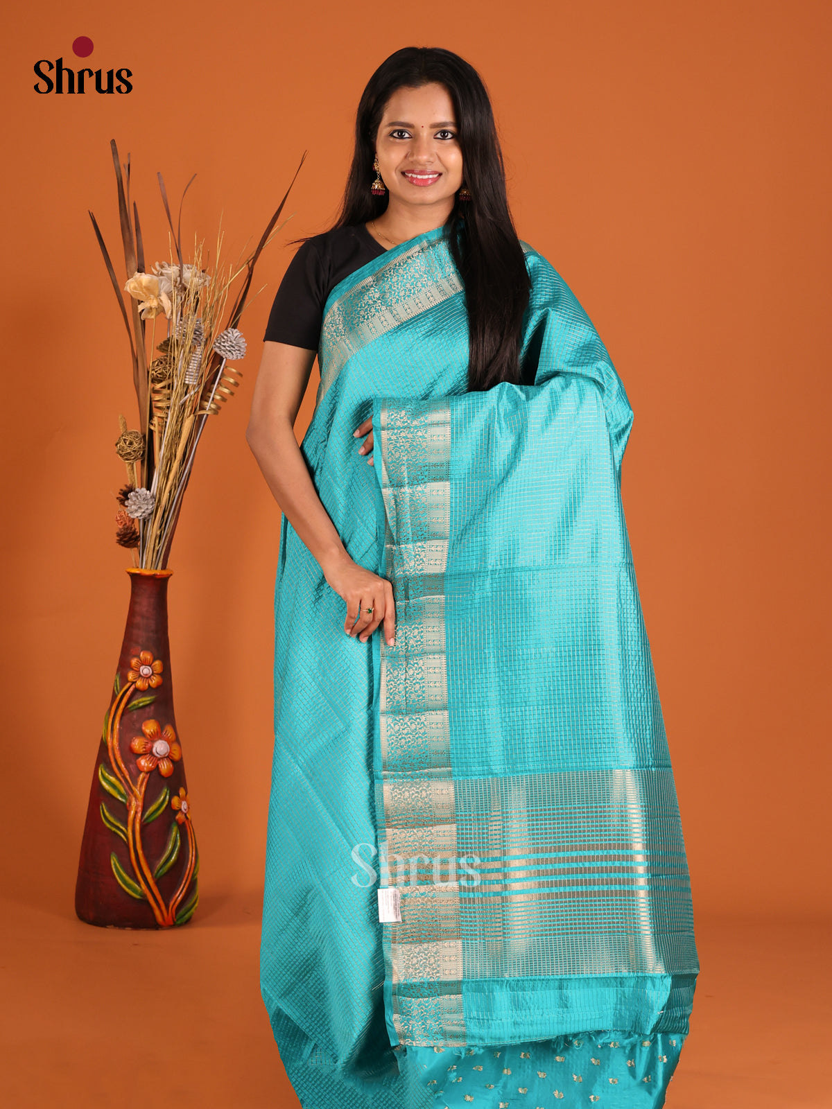 Blue - Semi Rawsilk Saree