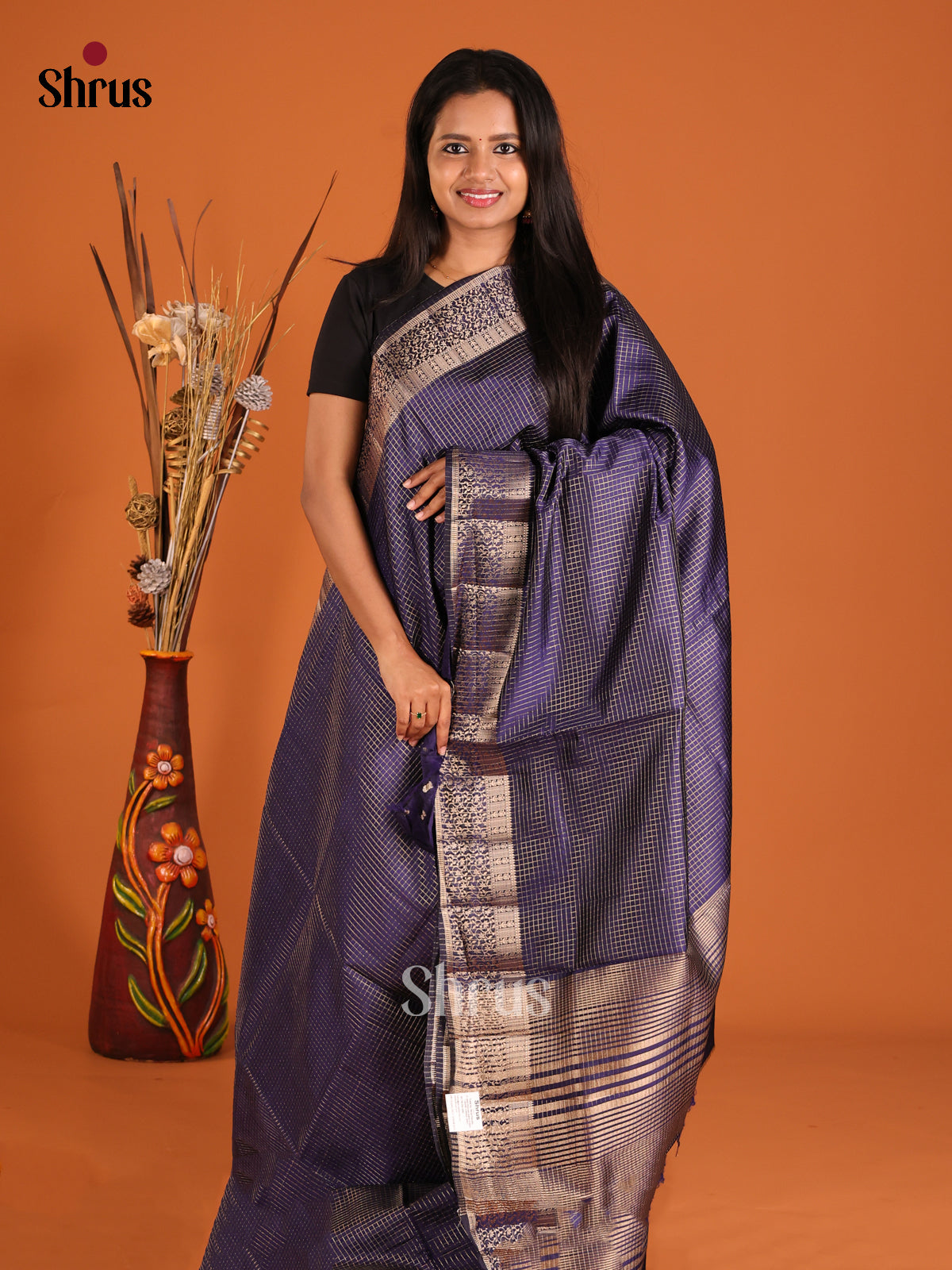 Blue - Semi Rawsilk Saree