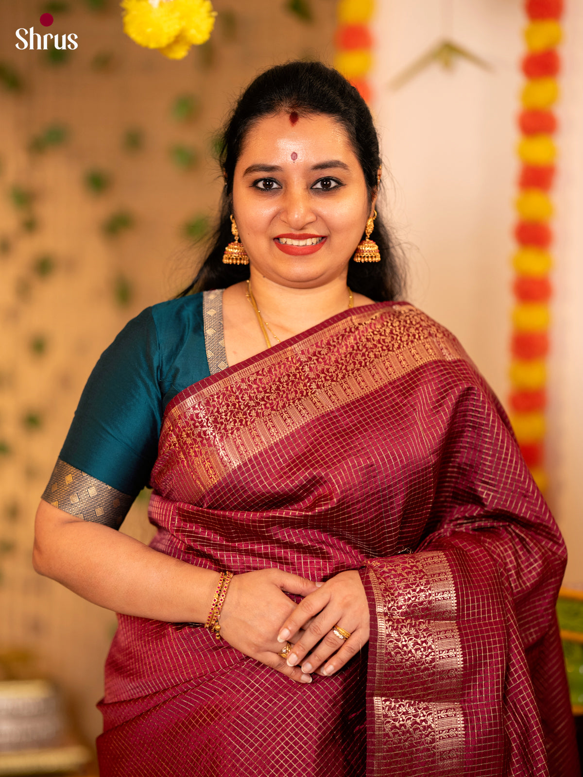 DHS05007 - Semi Rawsilk Saree - Shop on Shrus.com