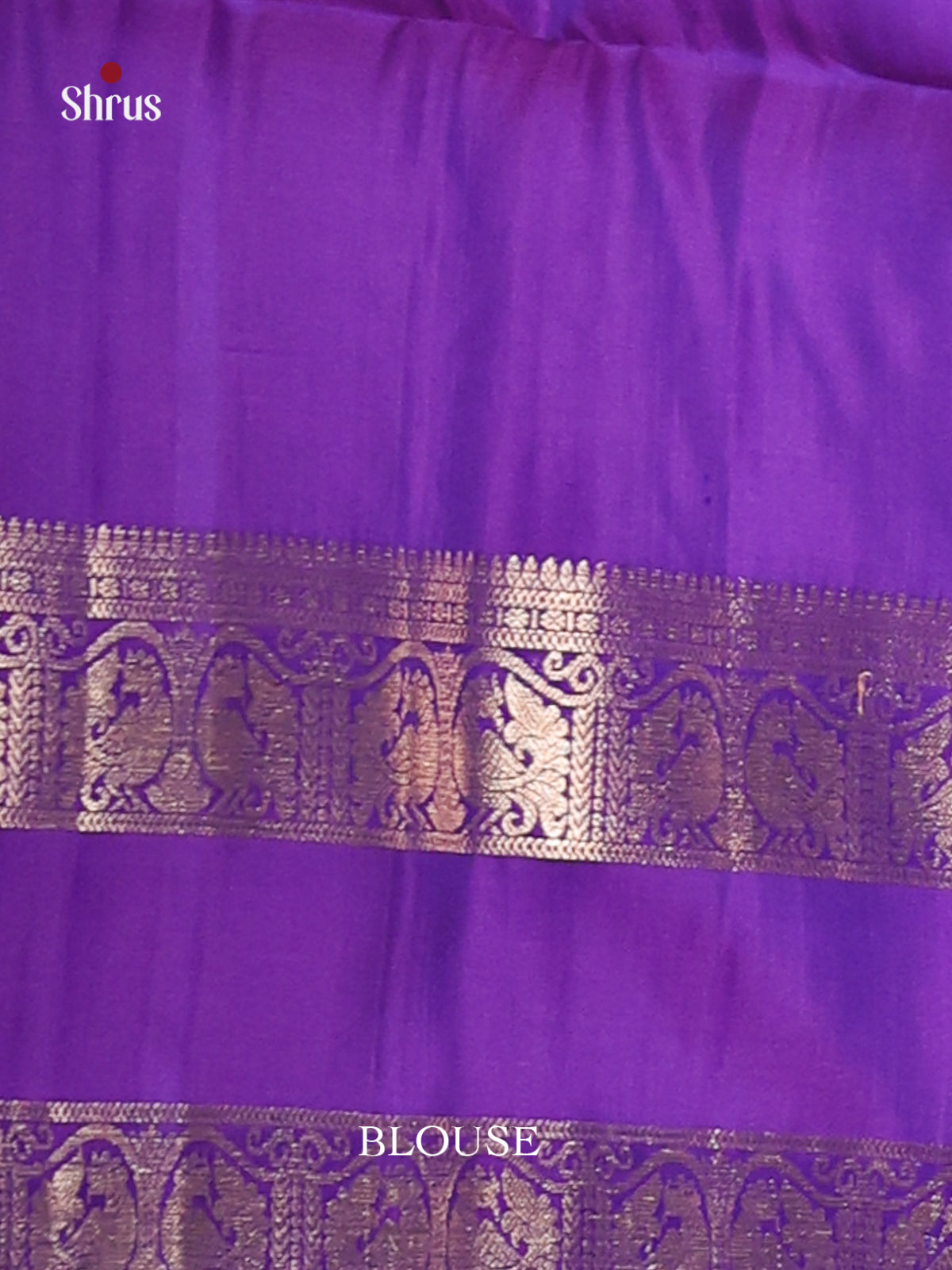 Blue & Violet Soft Silk  with rettaipet zari border - Shop on Shrus.com