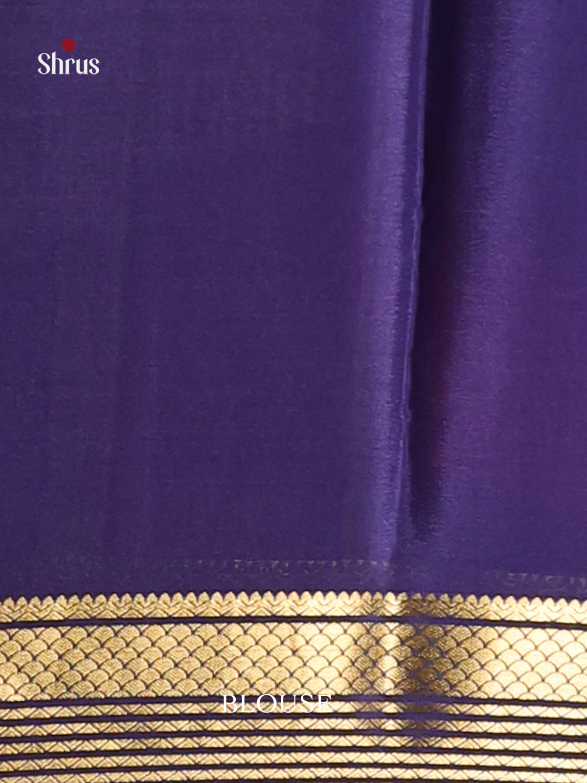 Exquisite Lavender Printed Mysore Silk Saree With Traditional Blue Border