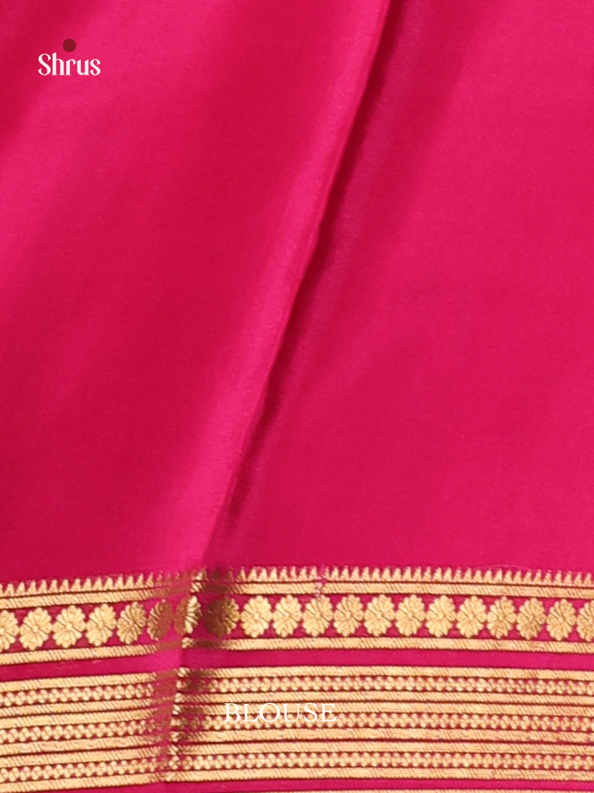Pink  - Mysore Silk Print Saree - Shop on Shrus.com