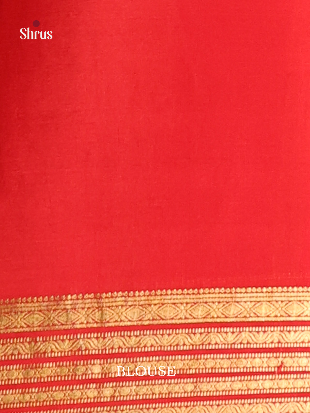 Cream & Red - Mysore Silk Print Saree - Shop on Shrus.com
