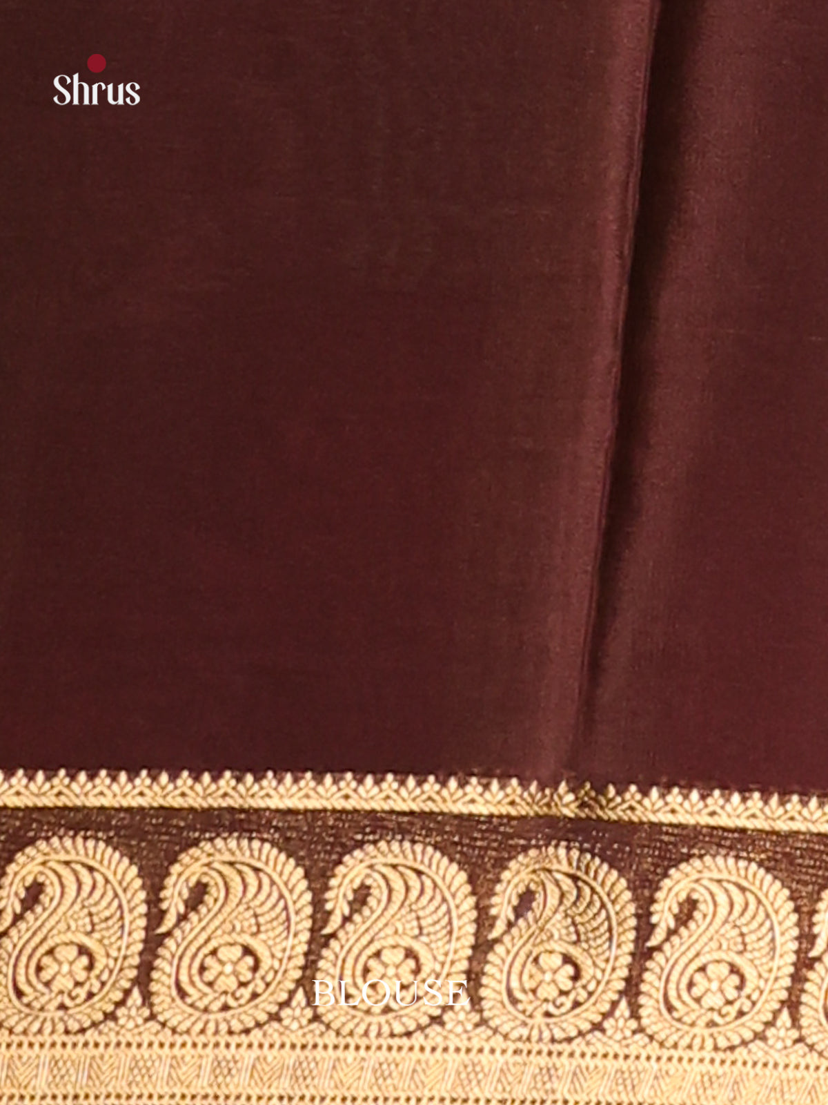 Cream & Brown- Mysore Silk Print Saree