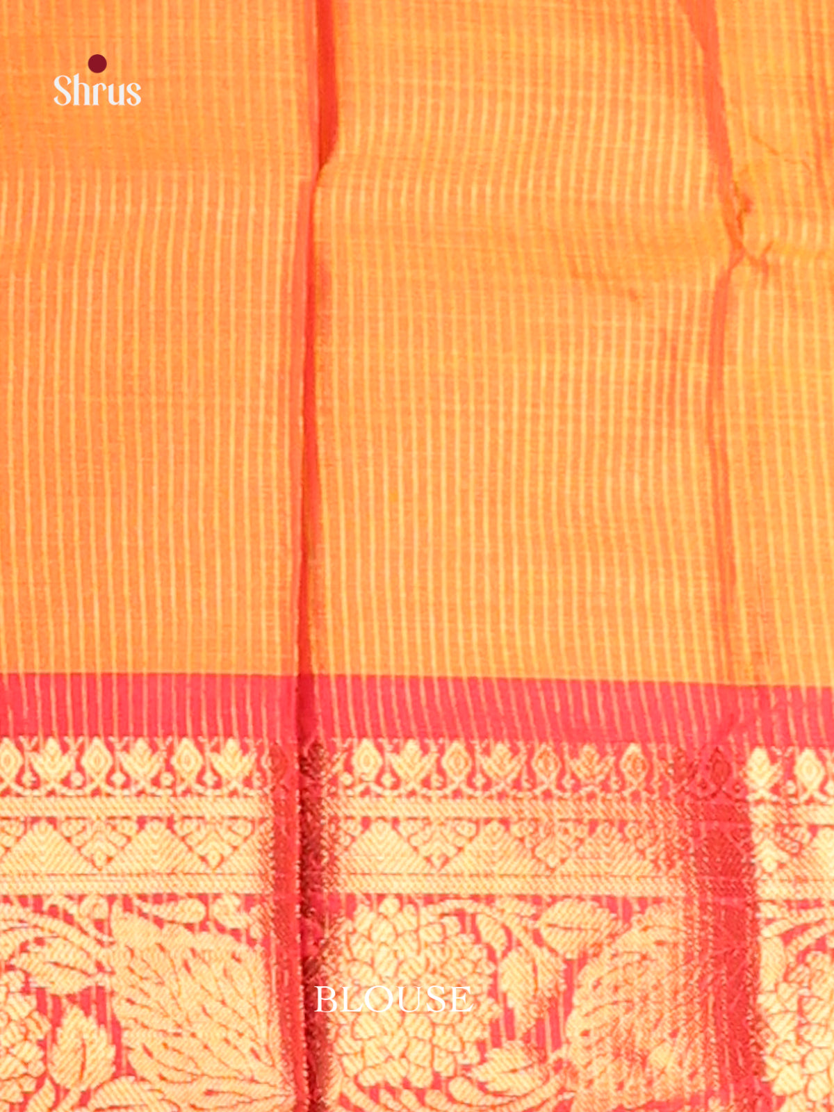 Yellow & Orange - Semi Pochampally Saree - Shop on Shrus.com