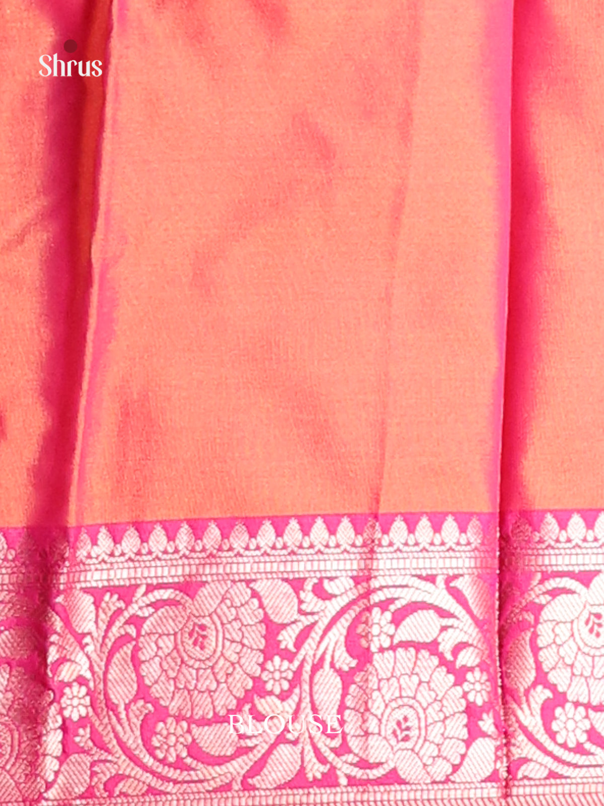 Orange & Pink- Semi Pochampally Saree - Shop on Shrus.com