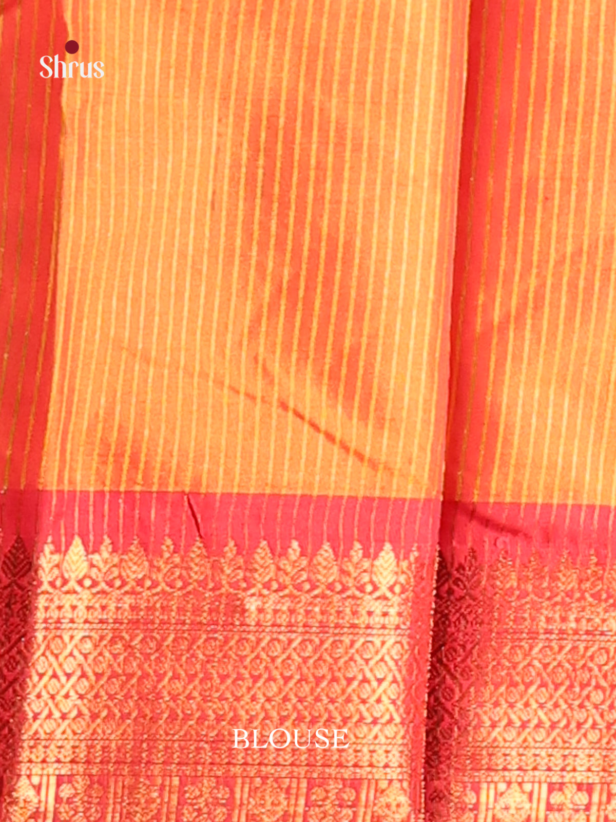 Yellow & Orange  - Semi Pochampally Saree - Shop on Shrus.com