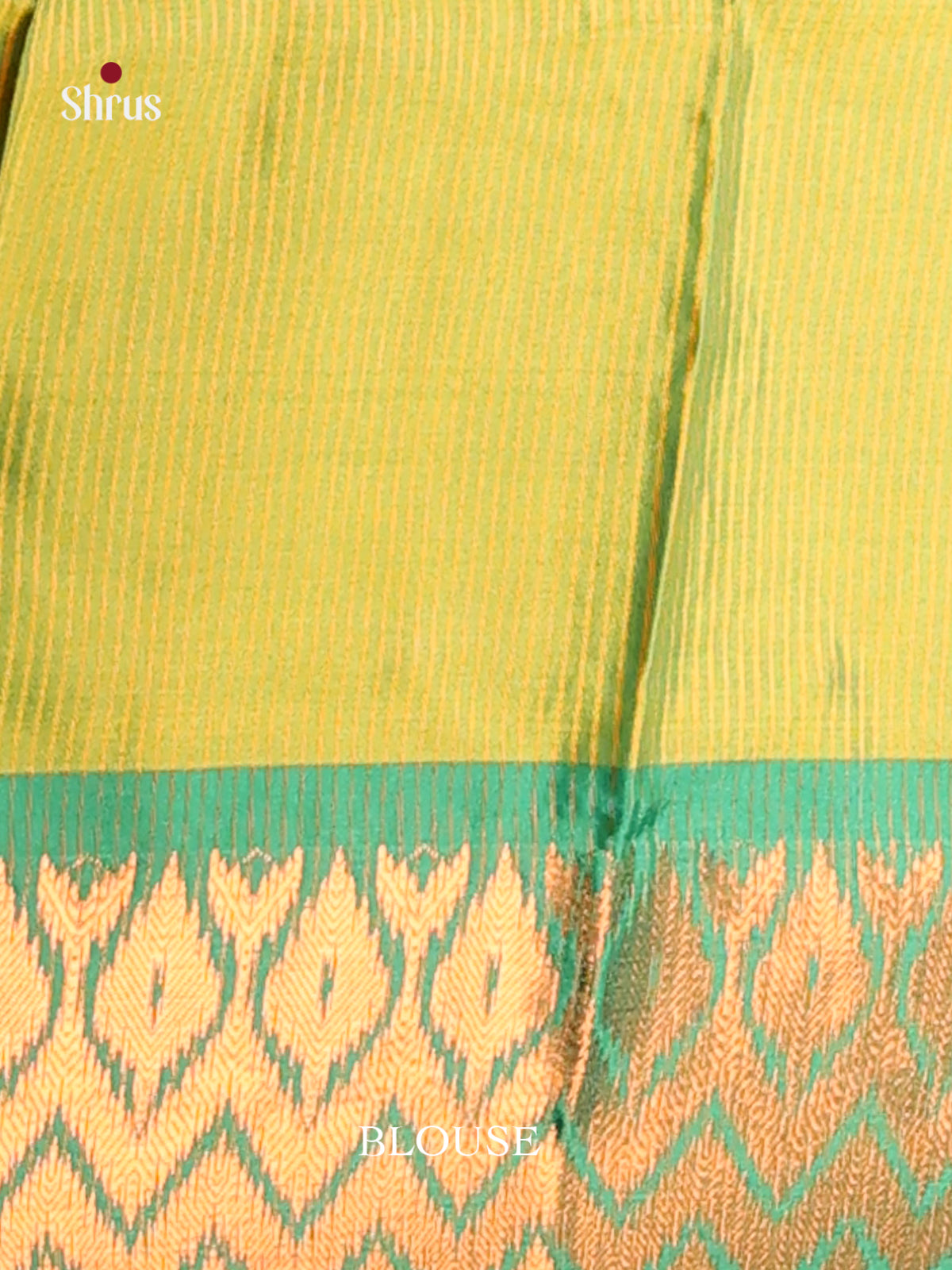 Light Green & Green - Semi Pochampally Saree - Shop on Shrus.com