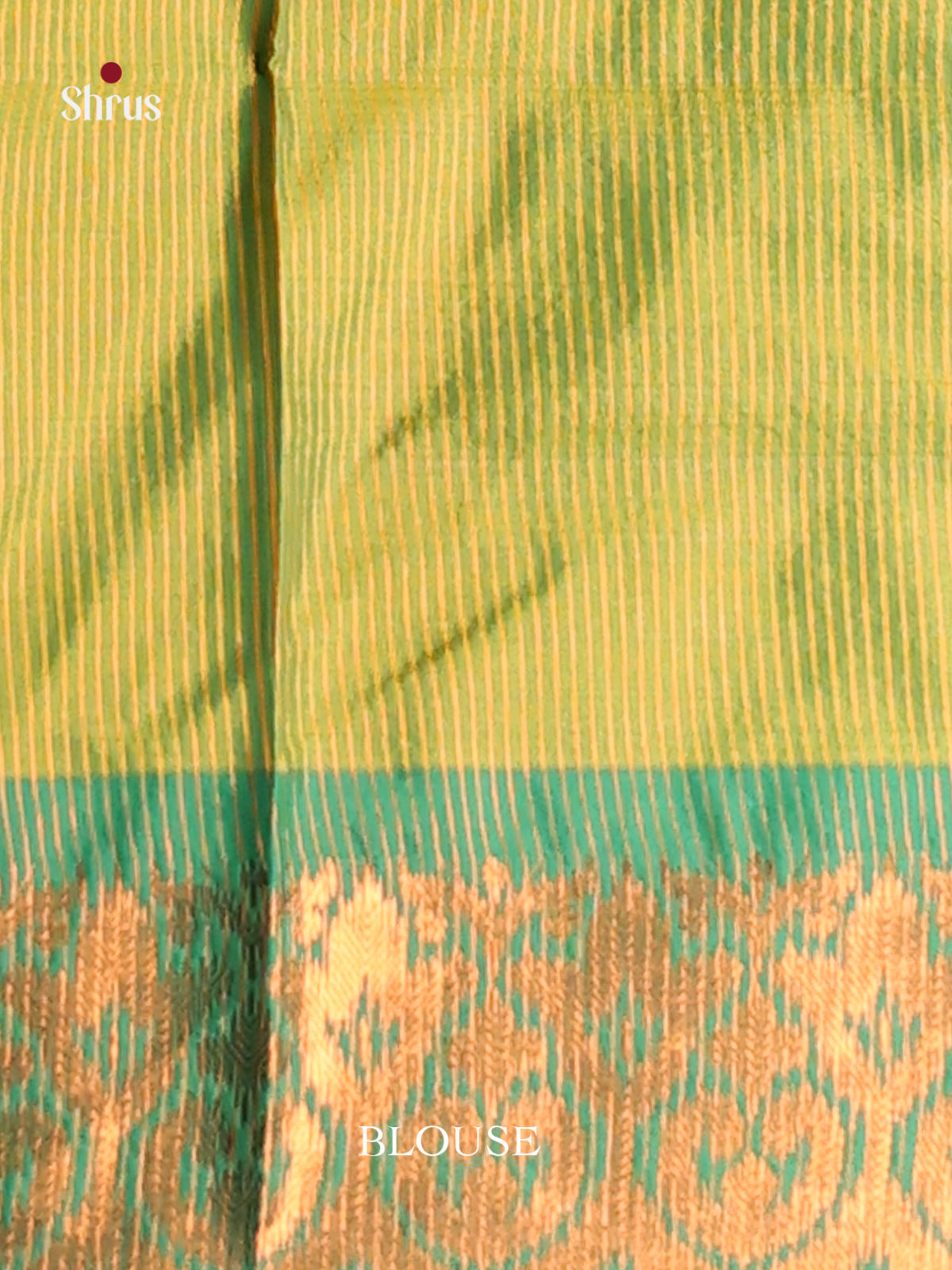 Light Green & green - Semi Pochampally Saree - Shop on Shrus.com