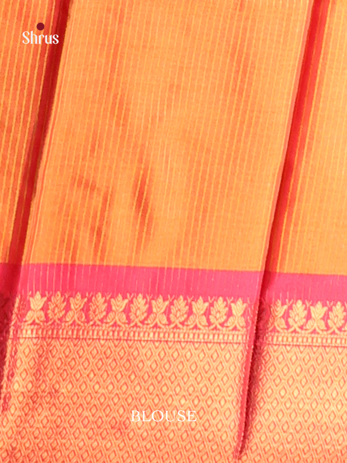 Orange & Pink - Semi Pochampally Saree - Shop on Shrus.com