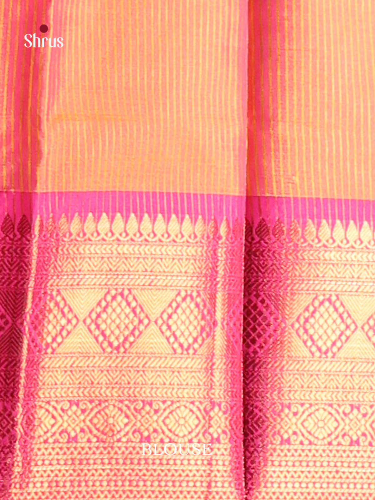 Yellow & Pink- Semi Pochampally Saree - Shop on Shrus.com
