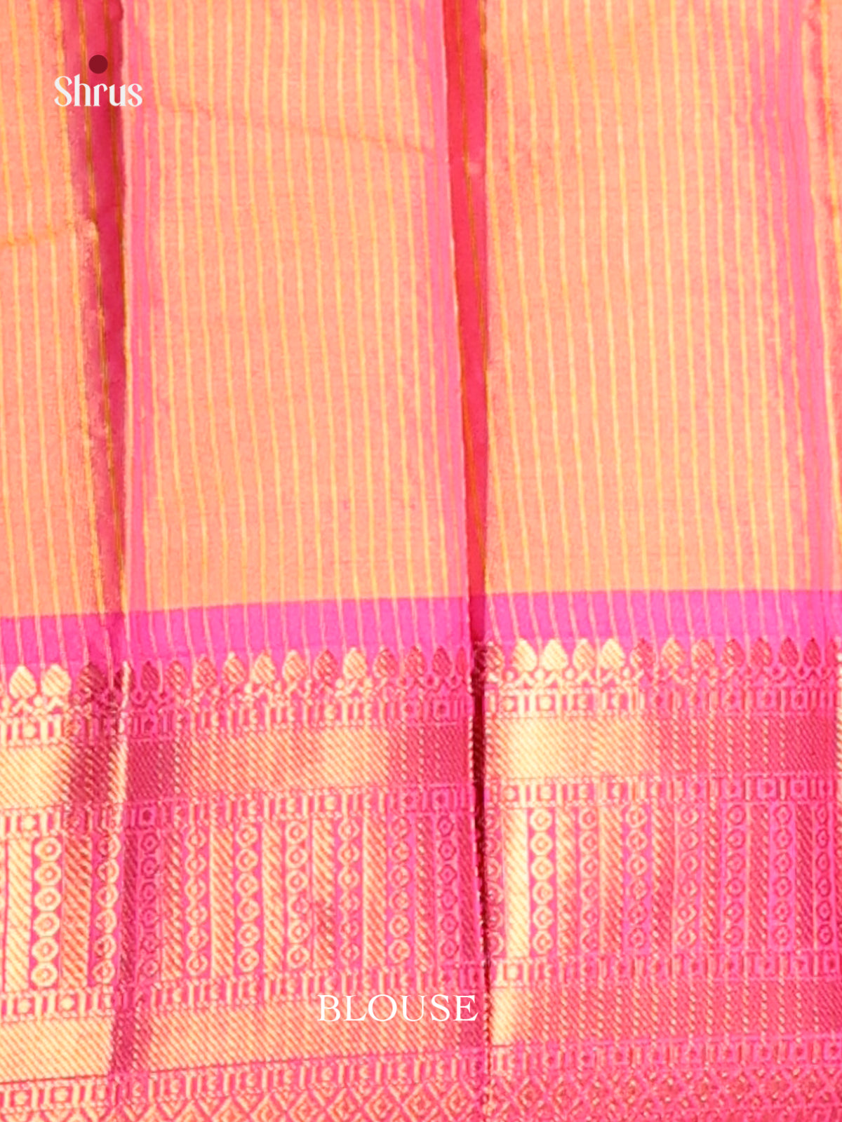 Orange & Pink- Semi Pochampally Saree - Shop on Shrus.com