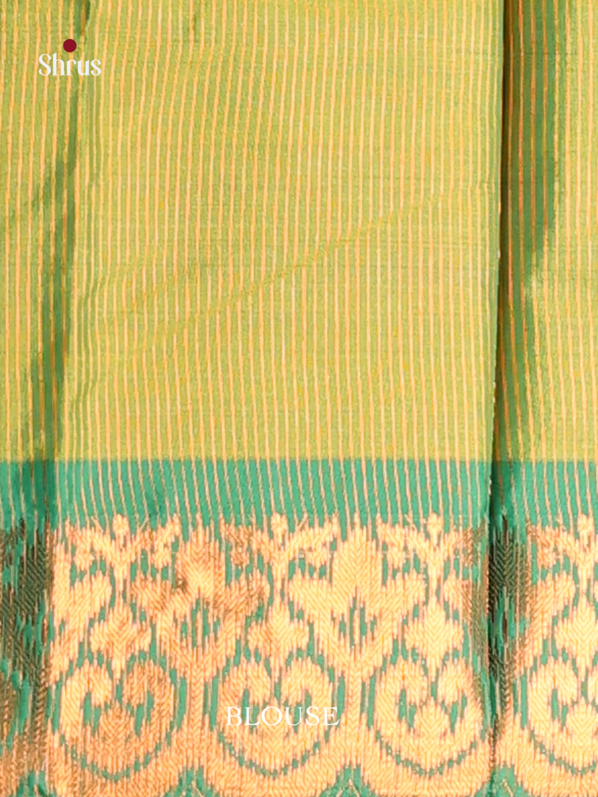 Orange & Green - Semi Pochampally Saree - Shop on Shrus.com