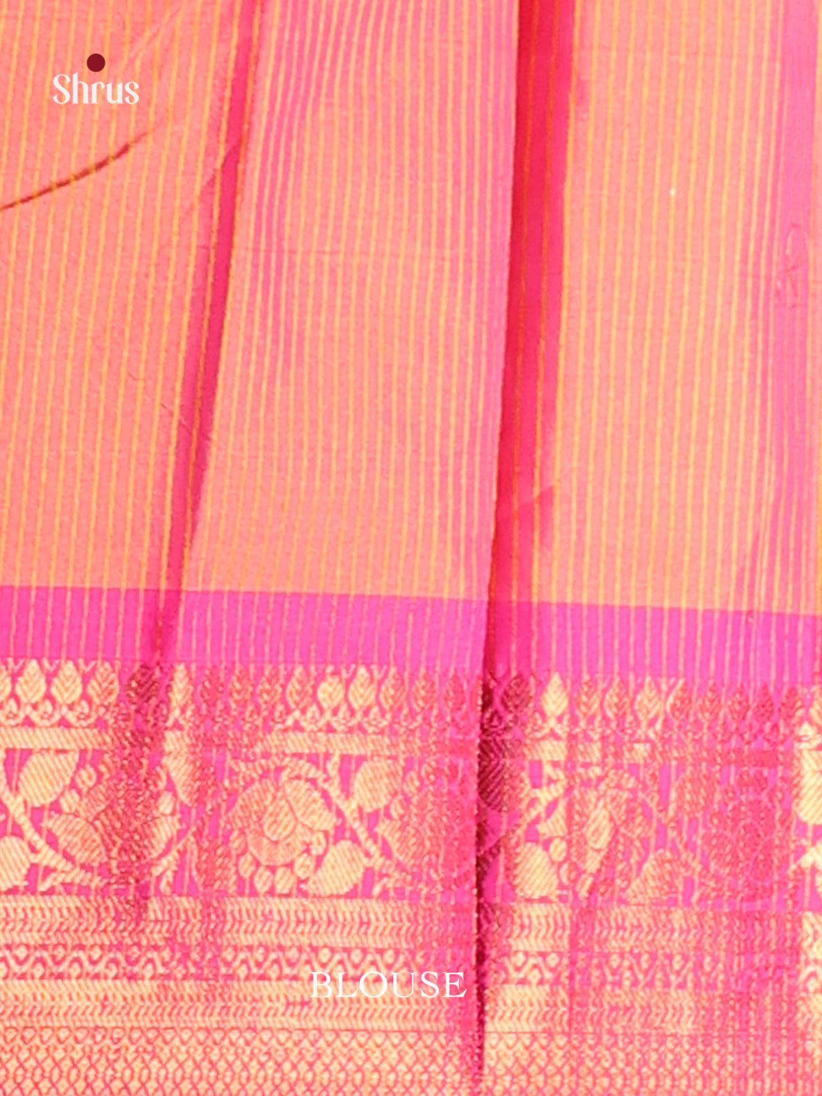 Orange & Pink- Semi Pochampally Saree - Shop on Shrus.com