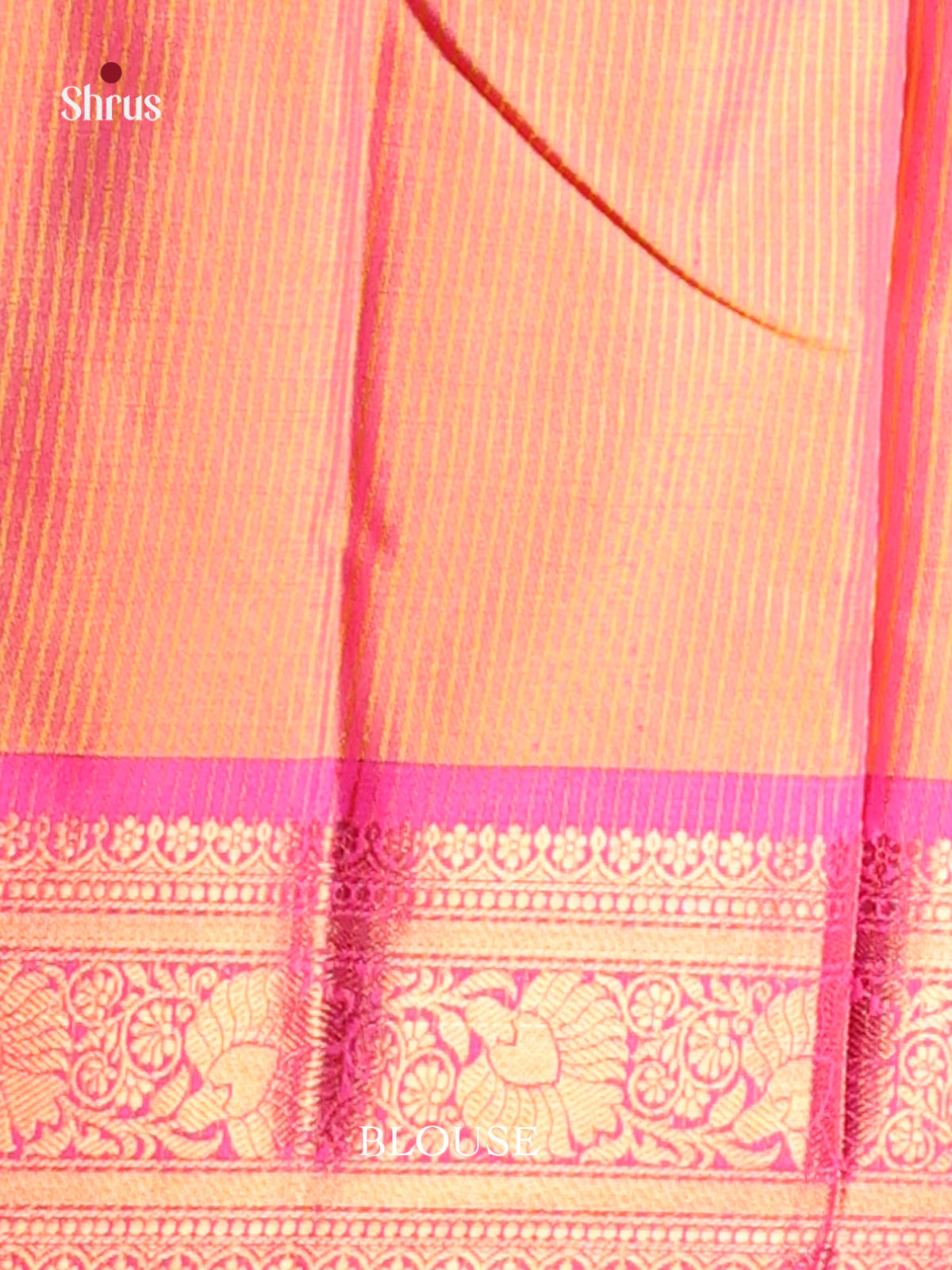 Orange & Pink - Semi Pochampally Saree - Shop on Shrus.com