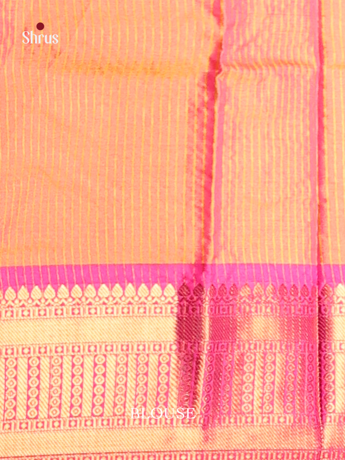 Orange & Pink- Semi Pochampally Saree - Shop on Shrus.com