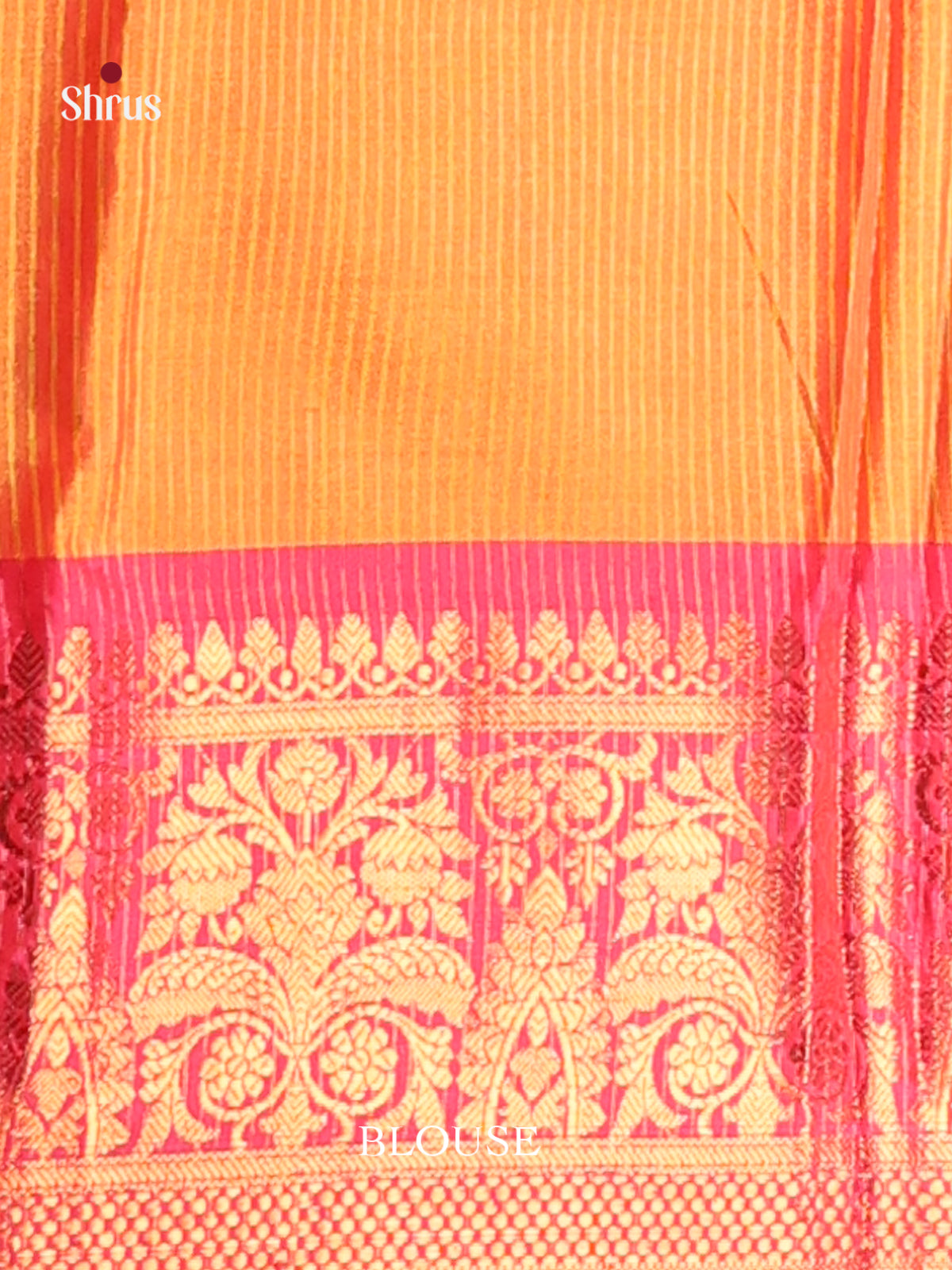 Pink & Orange - Semi Pochampally Saree - Shop on Shrus.com