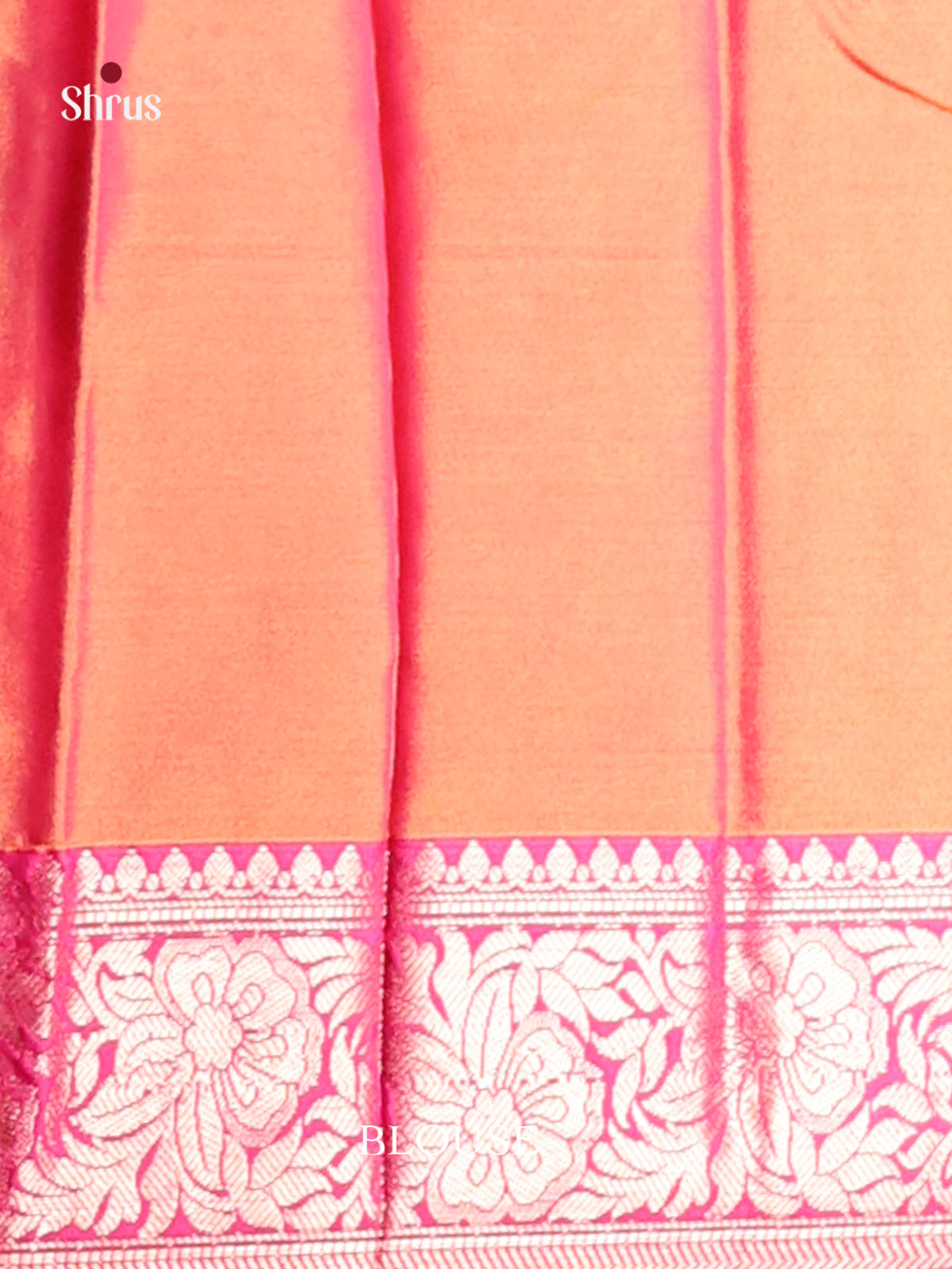 Orange & Pink- Semi Pochampally Saree - Shop on Shrus.com