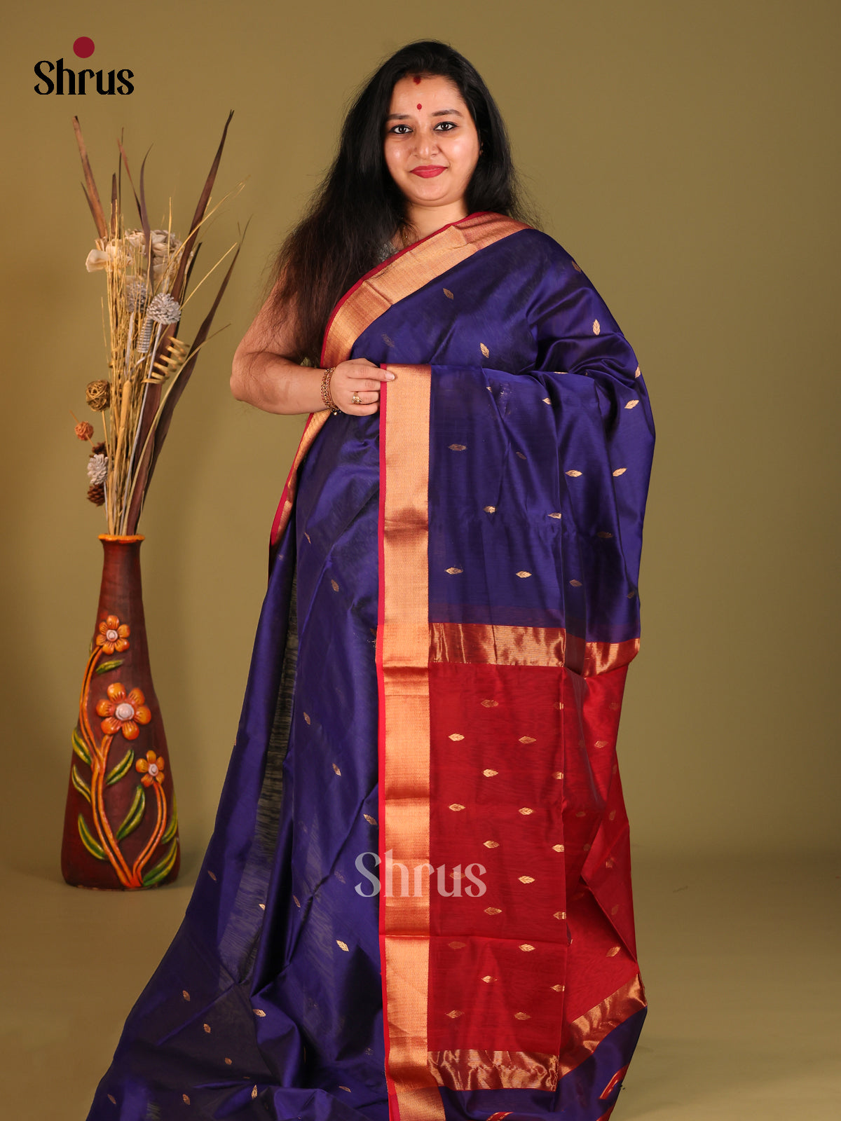 DHS06004 - Maheshwari silkcotton Saree - Shop on Shrus.com