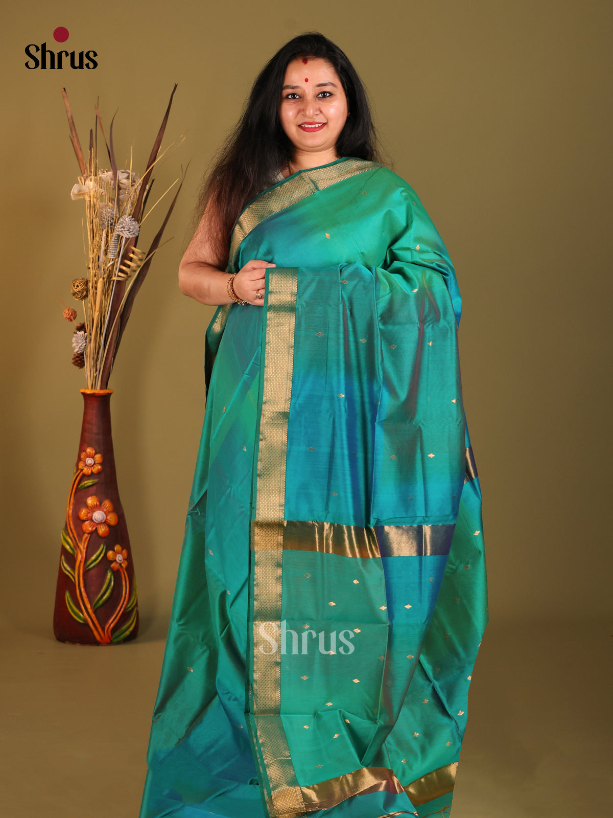 DHS06028 - Maheshwari silkcotton Saree - Shop on Shrus.com
